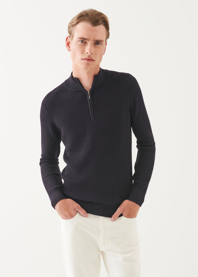 Merino Textured Quarter Zip