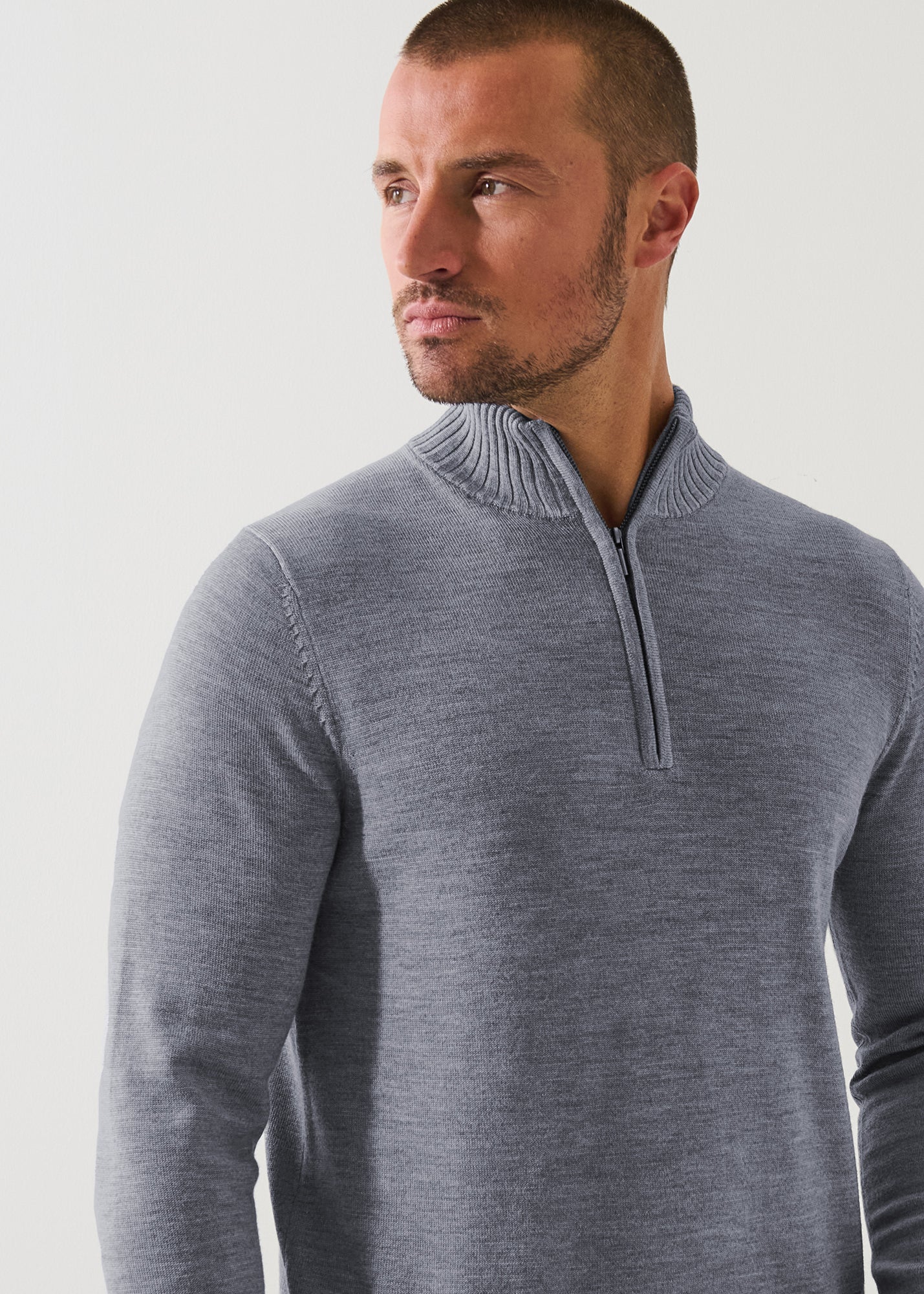 Merino Plaited Quarter Zip - PATRICK ASSARAF