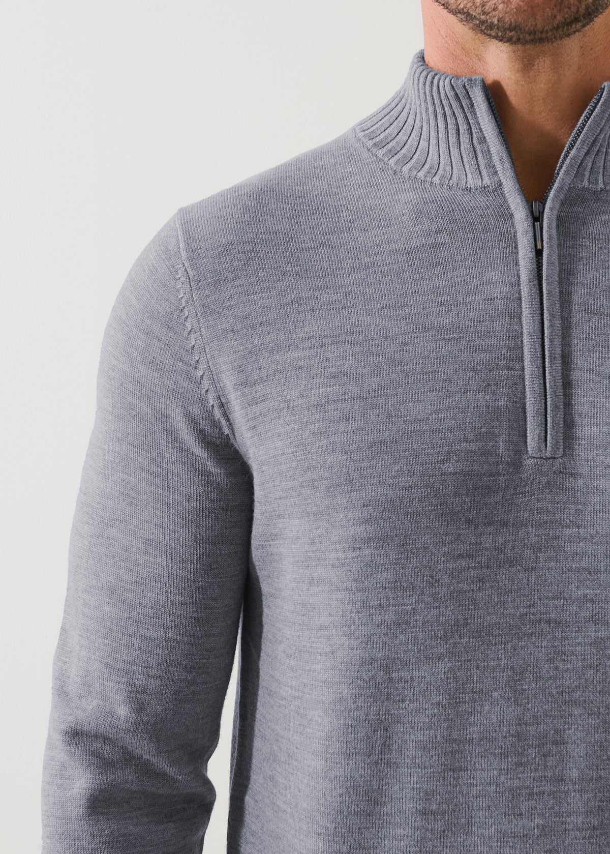 Merino Plaited Quarter Zip - PATRICK ASSARAF