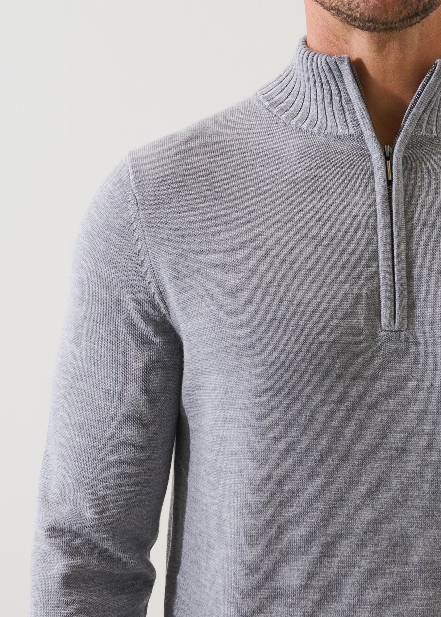 Merino Plaited Quarter Zip