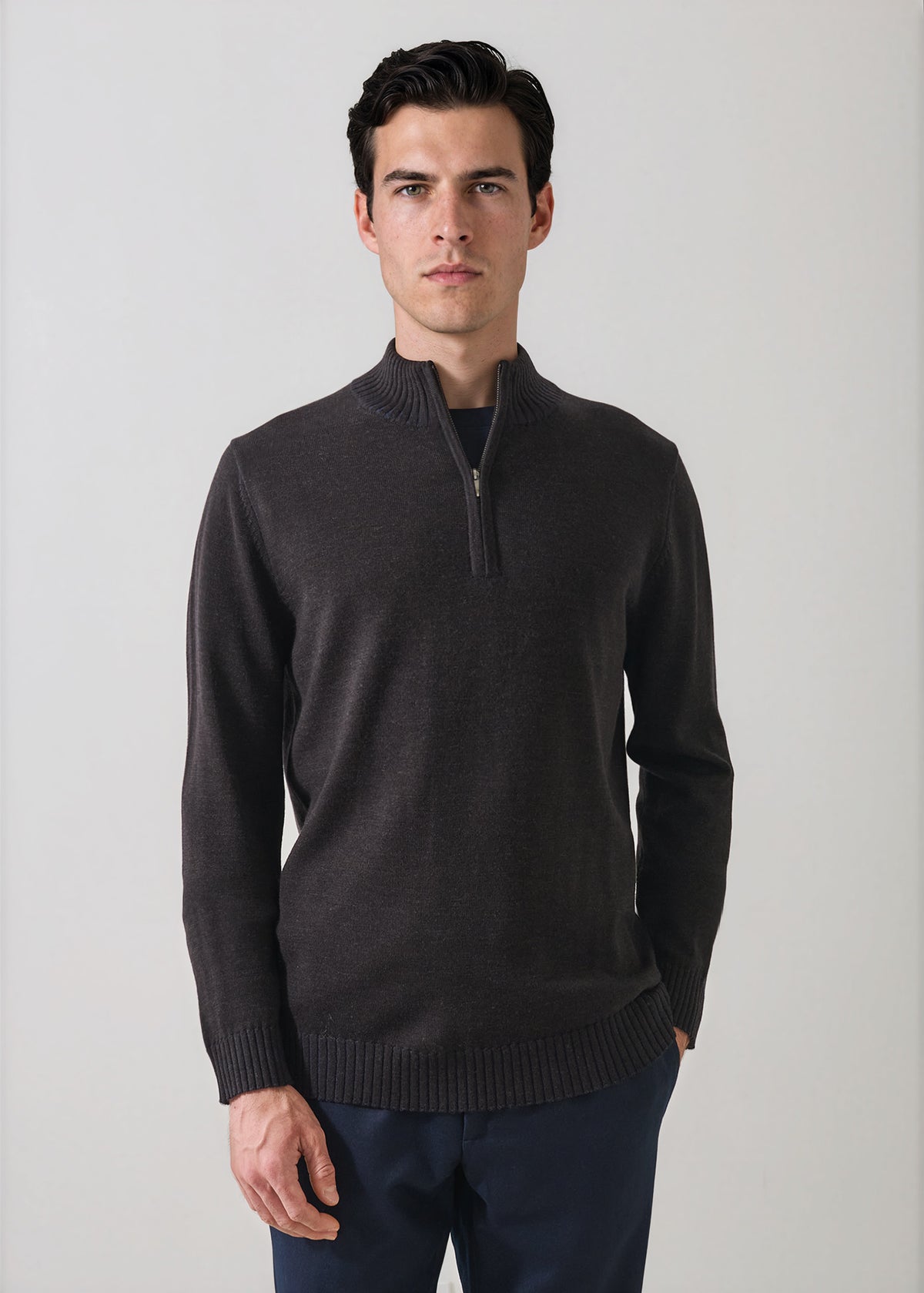 Merino Plaited Quarter Zip - PATRICK ASSARAF