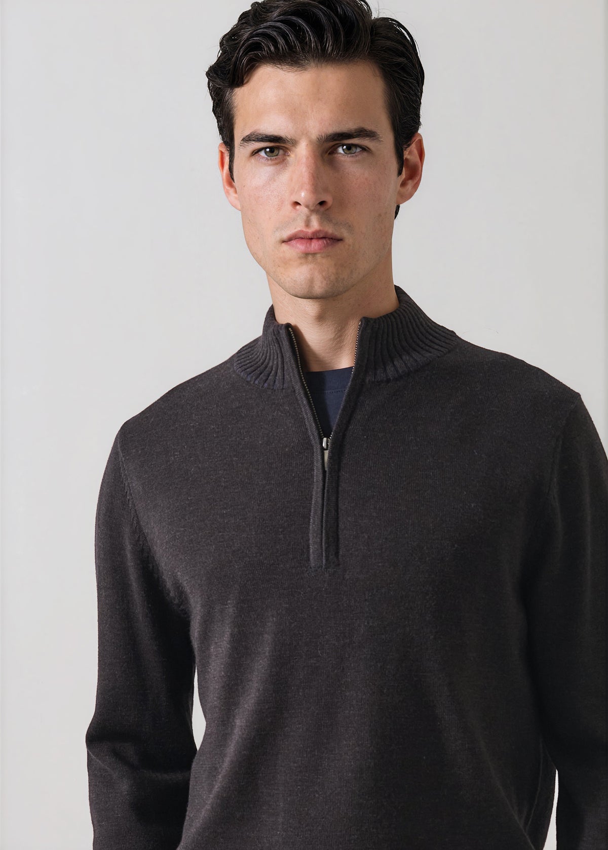 Merino Plaited Quarter Zip - PATRICK ASSARAF