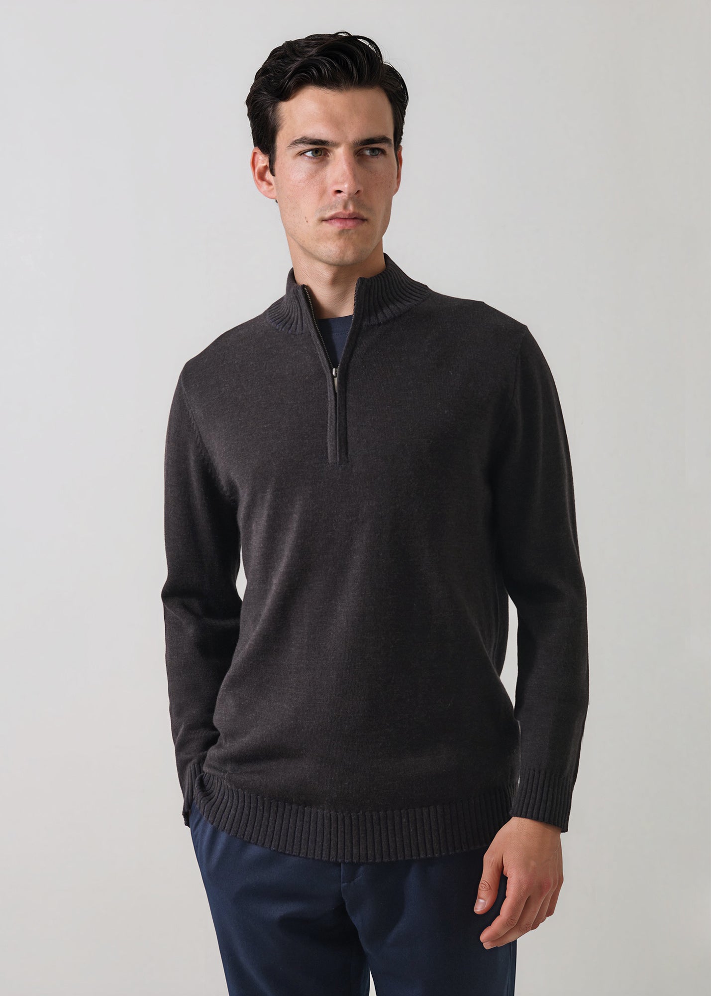 Merino Plaited Quarter Zip - PATRICK ASSARAF