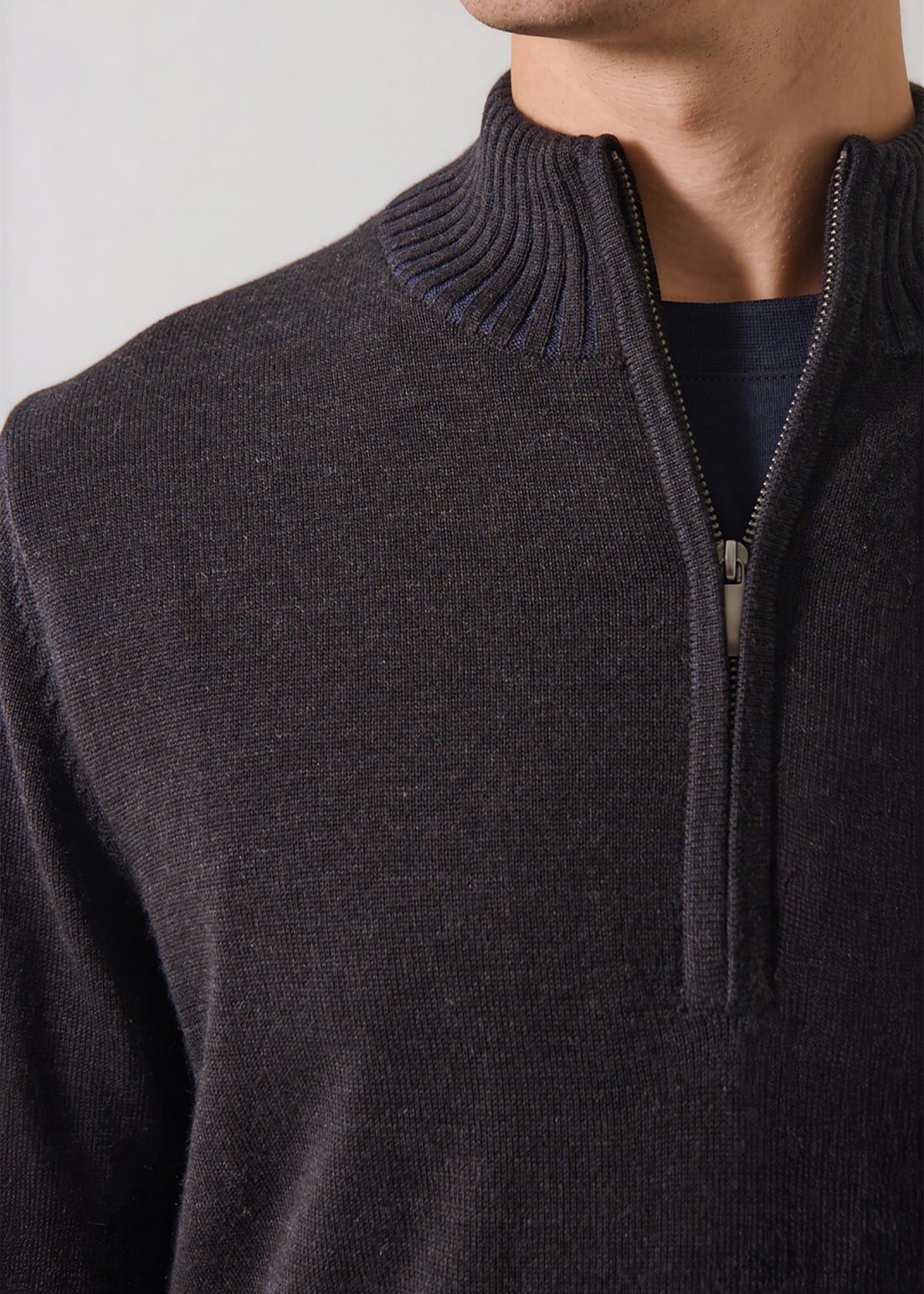 Merino Plaited Quarter Zip - PATRICK ASSARAF