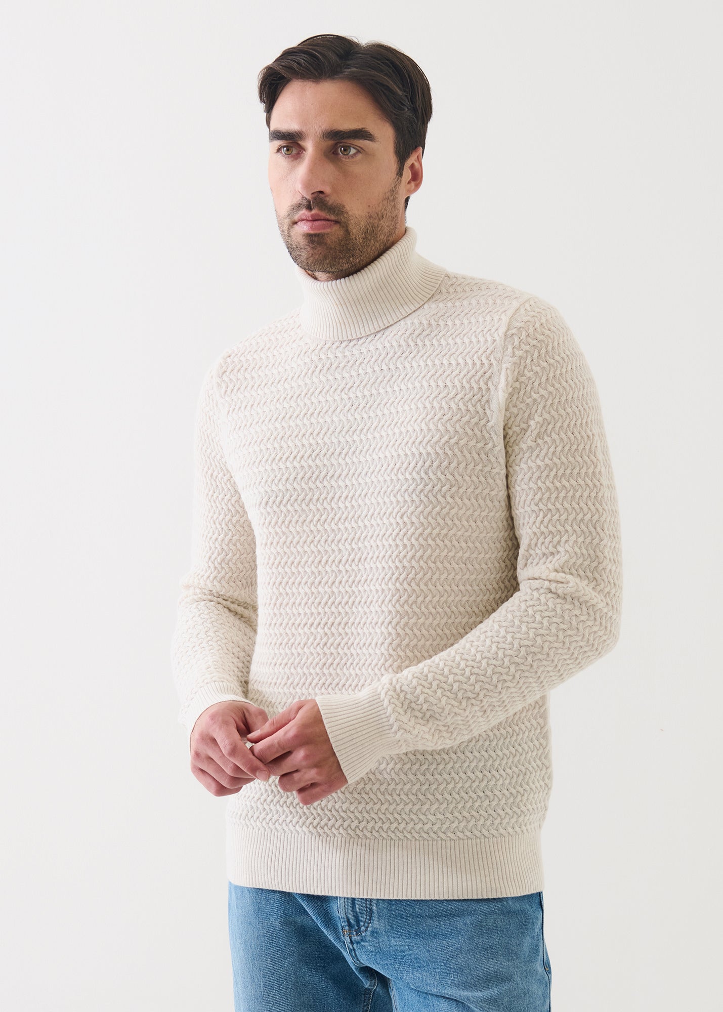 Merino Textured Turtleneck