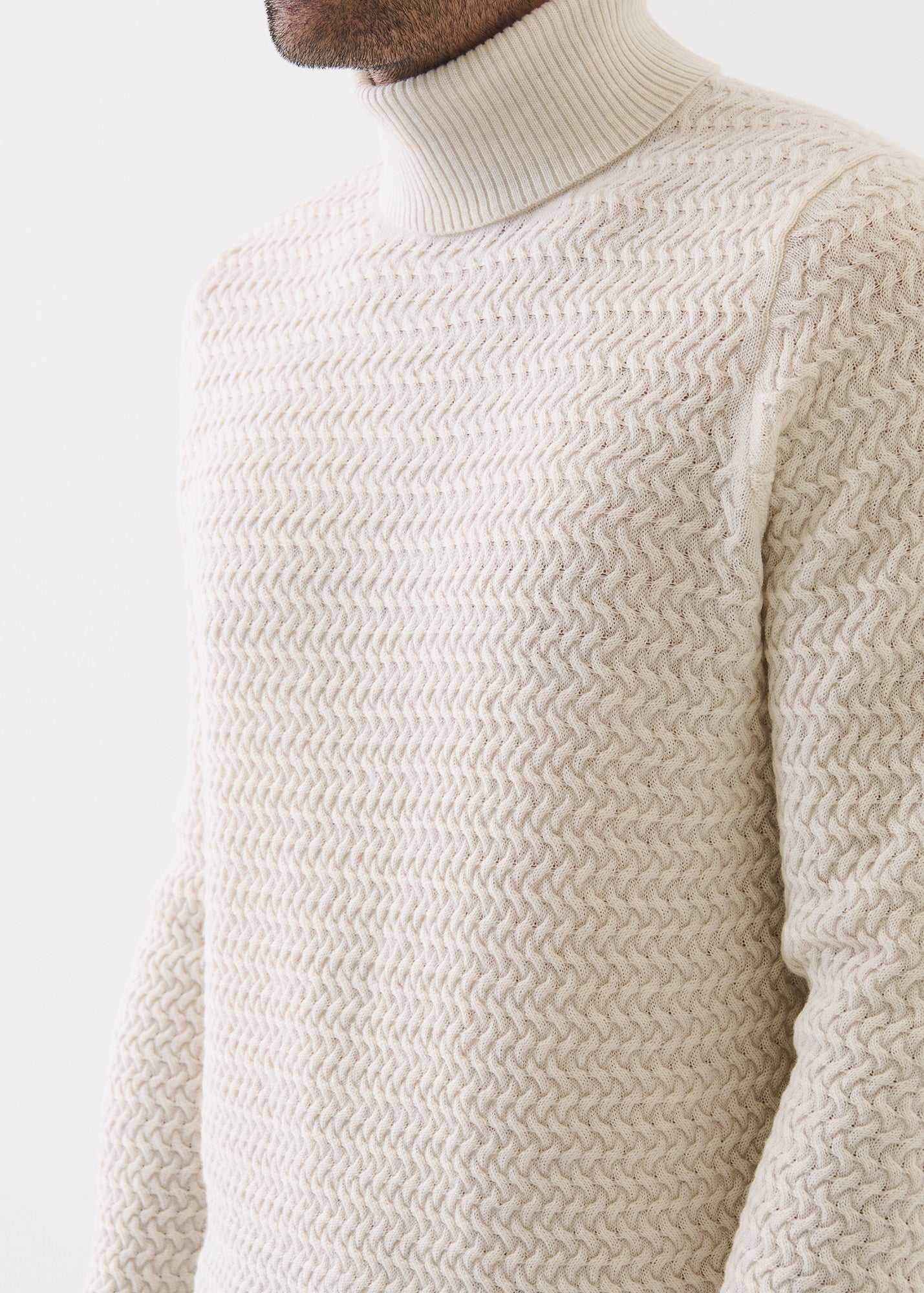 Merino Textured Turtleneck