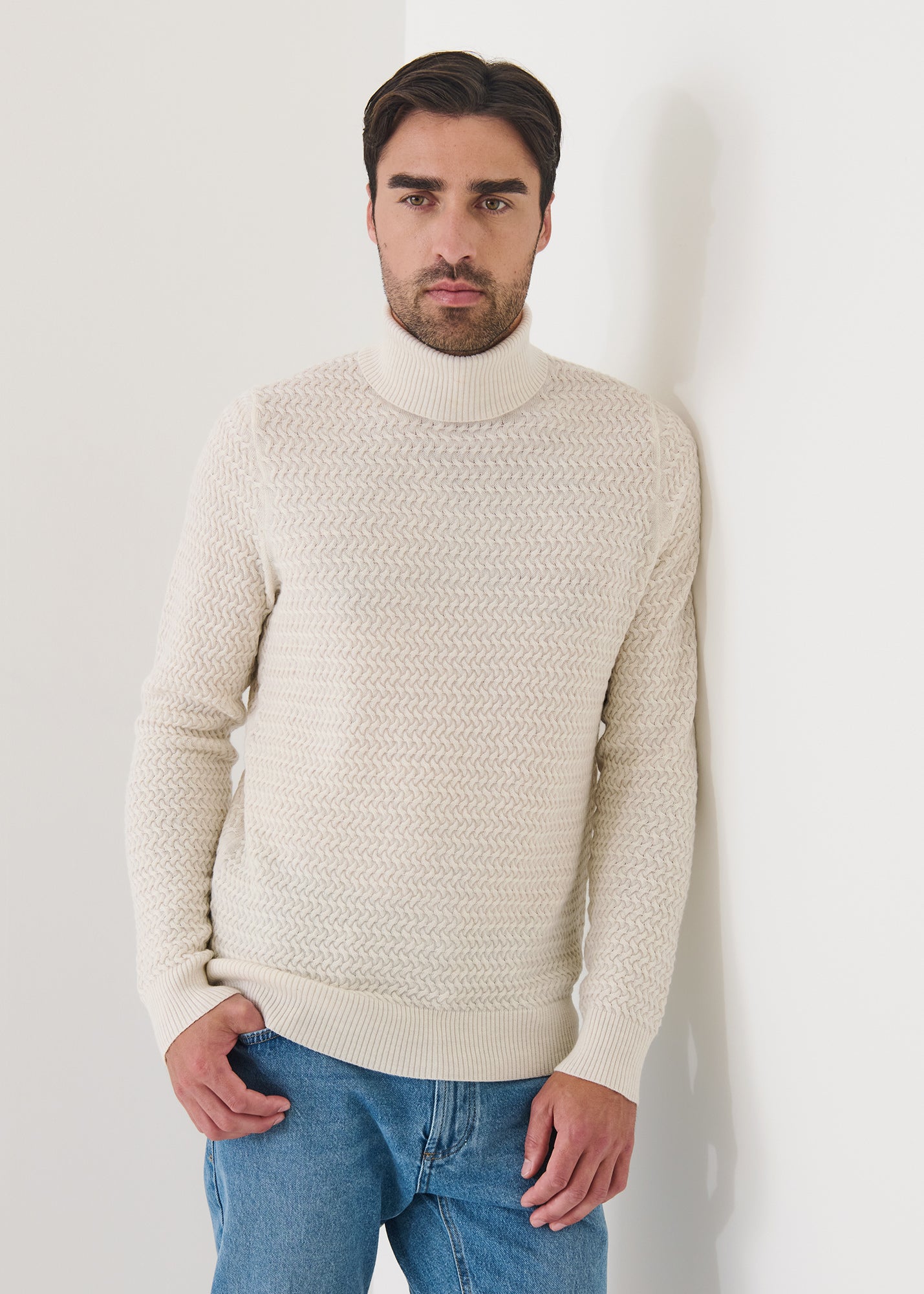 Merino Textured Turtleneck