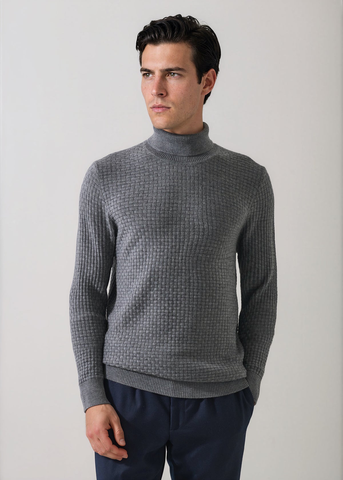Extra-Fine Merino Wool Basketweave Turtleneck - PATRICK ASSARAF