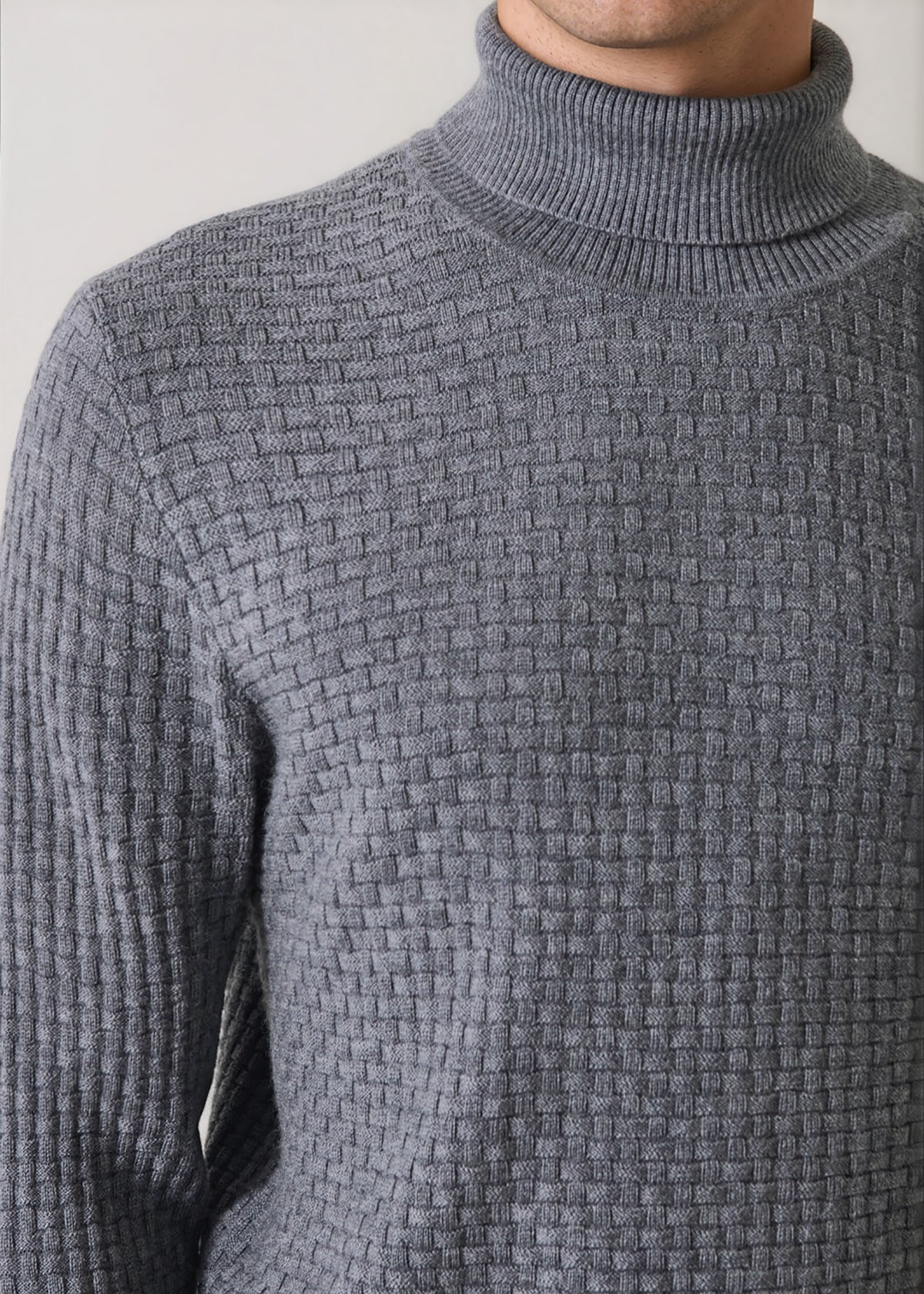 Extra-Fine Merino Wool Basketweave Turtleneck - PATRICK ASSARAF