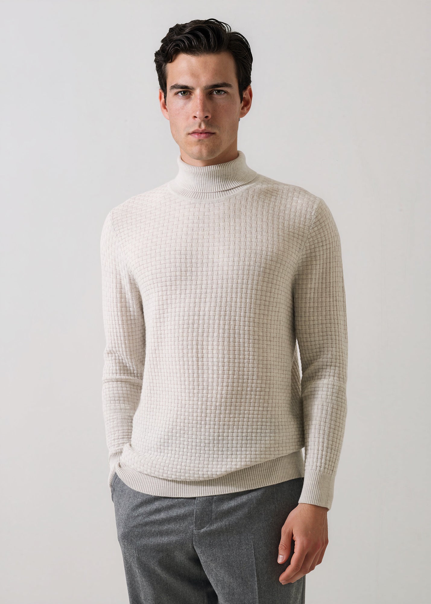 Extra-Fine Merino Wool Basketweave Turtleneck - PATRICK ASSARAF