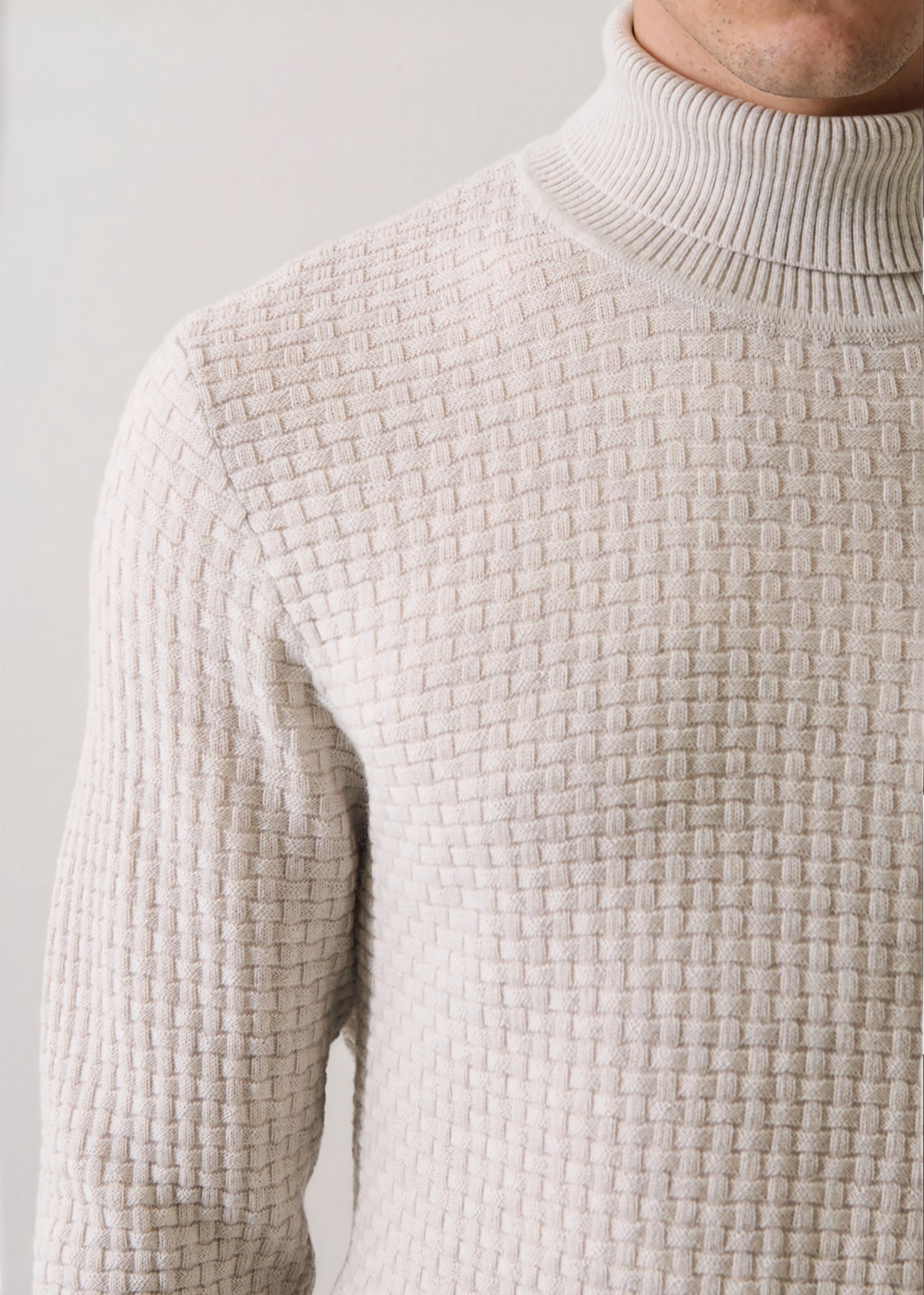 Extra-Fine Merino Wool Basketweave Turtleneck - PATRICK ASSARAF