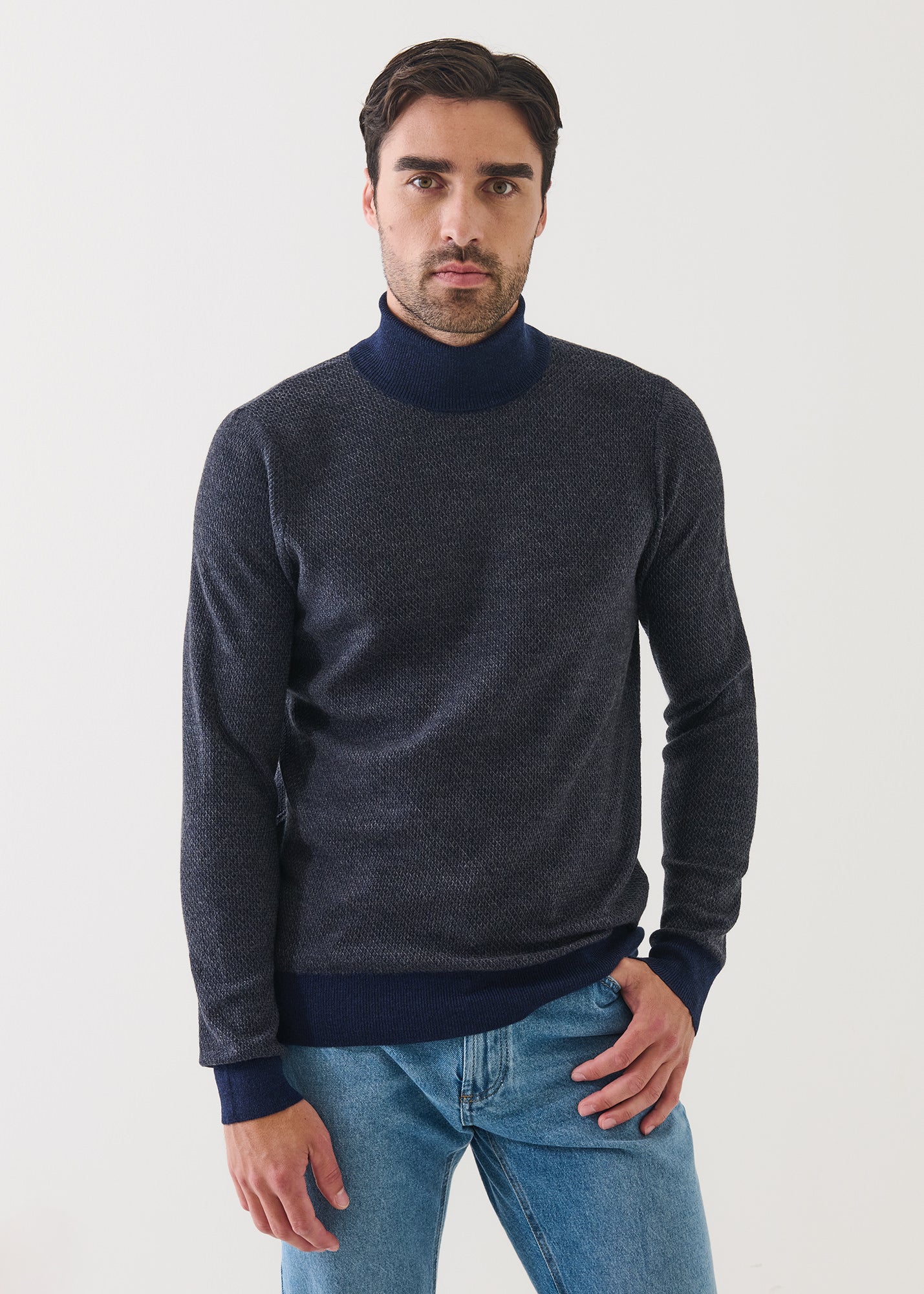 Merino Textured Turtleneck