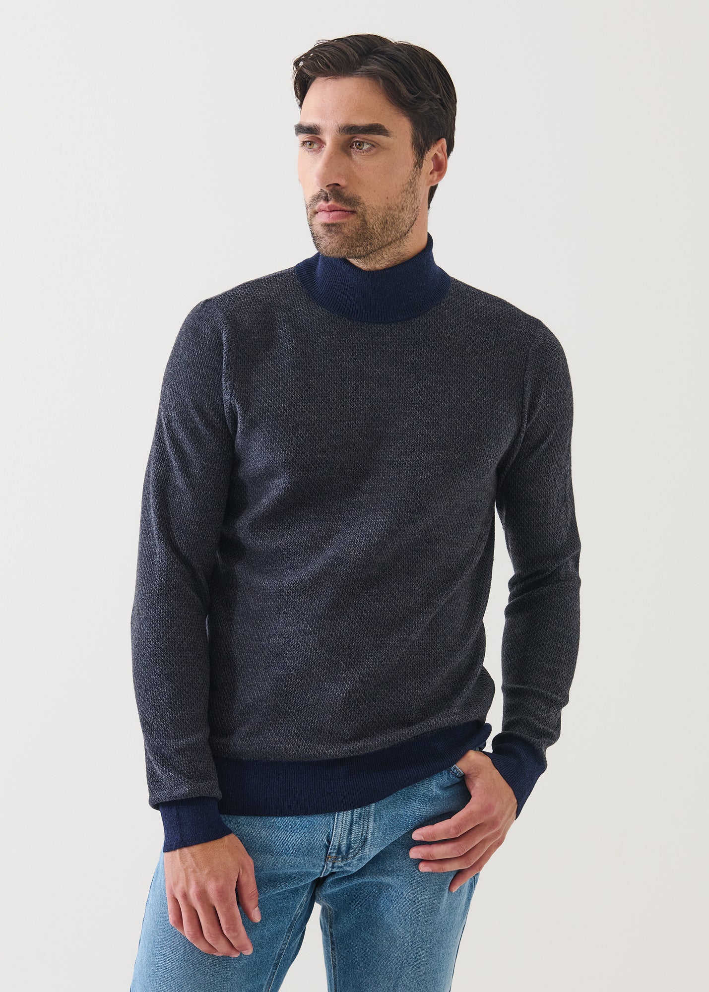 Merino Textured Turtleneck