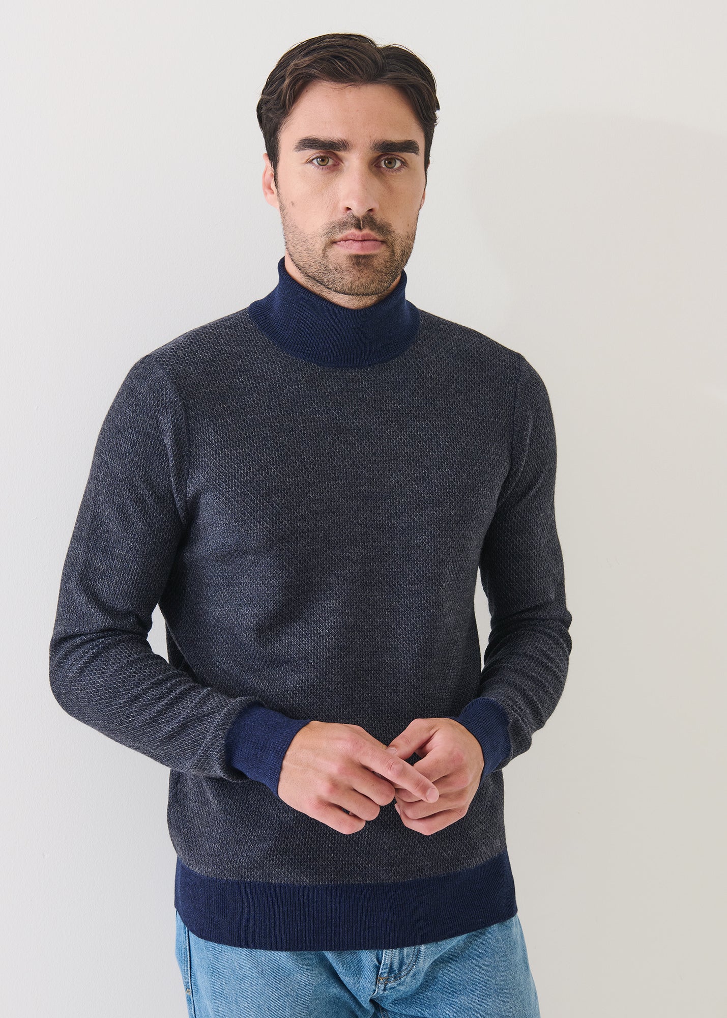 Merino Textured Turtleneck
