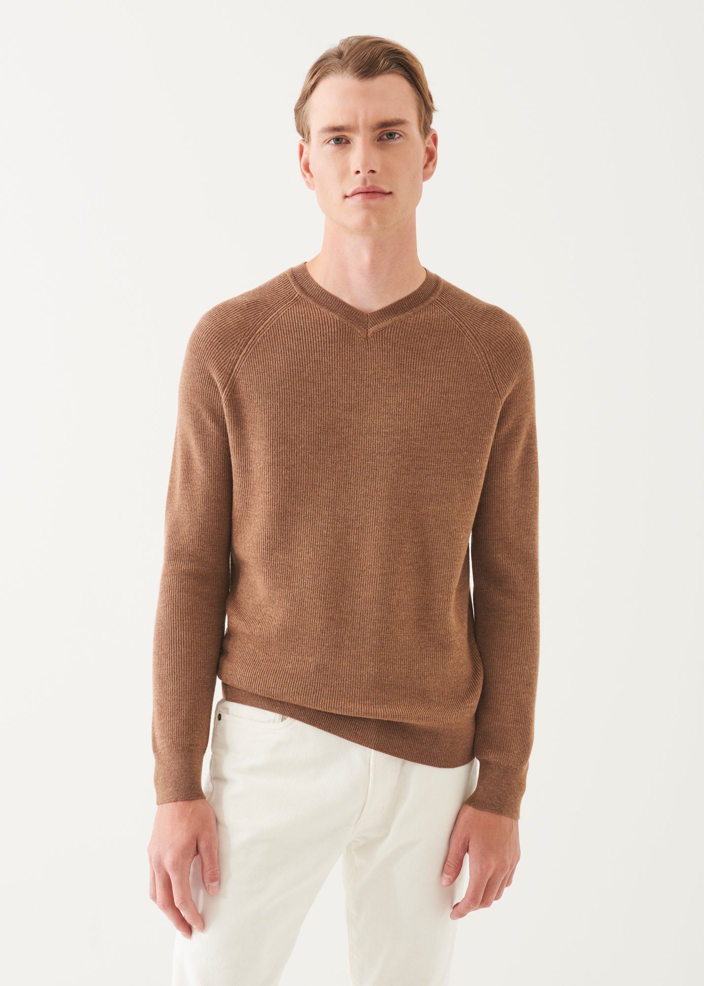 Merino Ribbed V-Neck