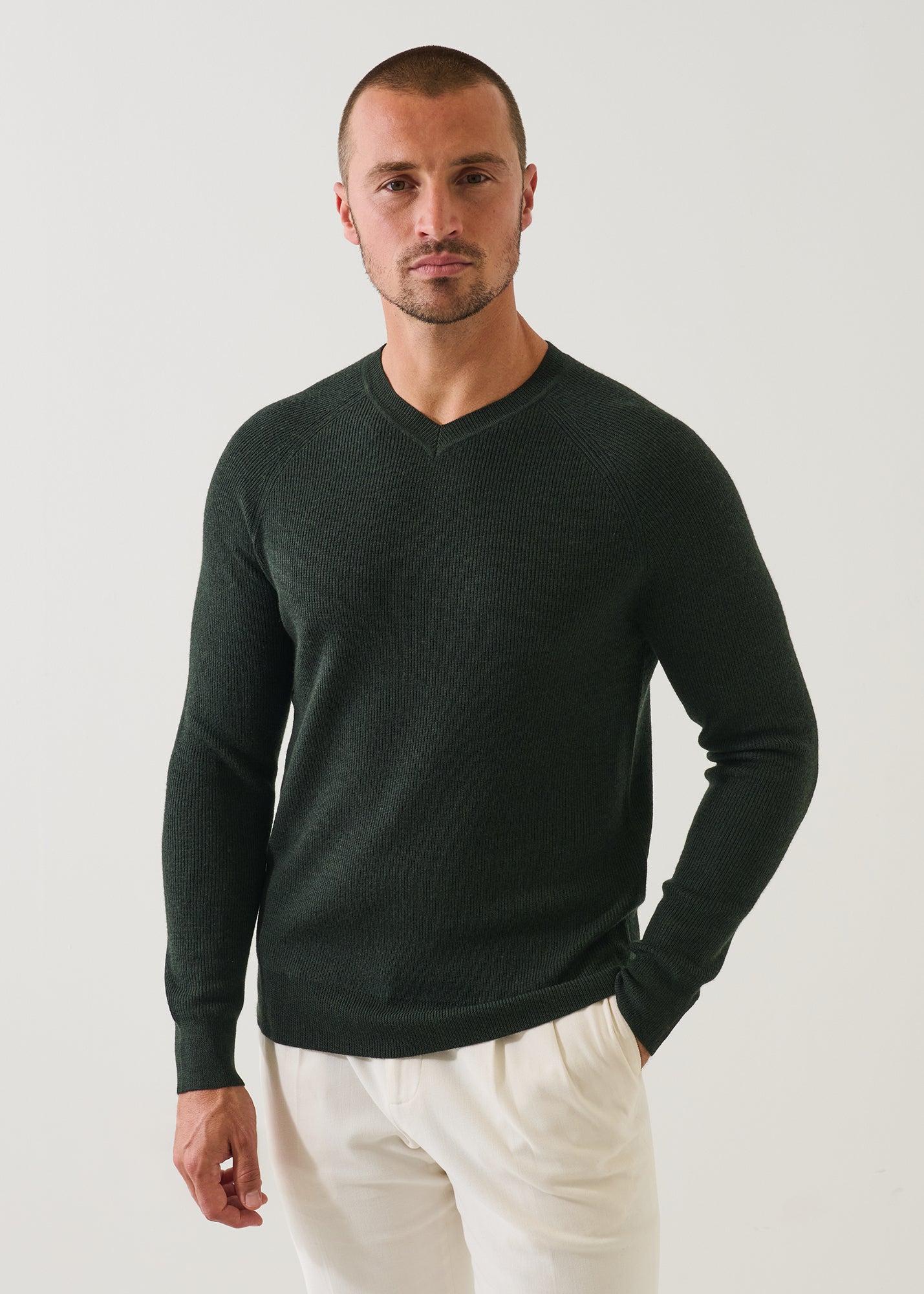 Merino Ribbed V-Neck