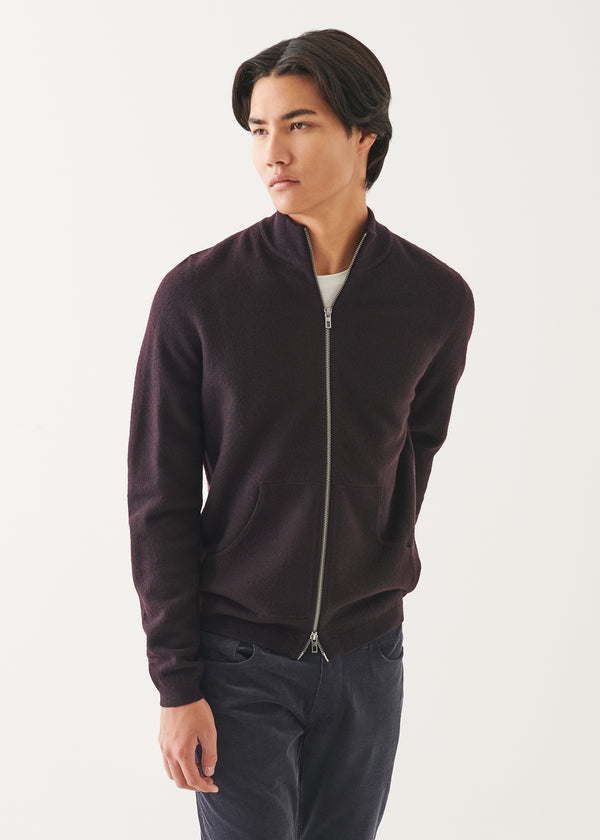 Boiled Merino Wool Full Zip Cardigan