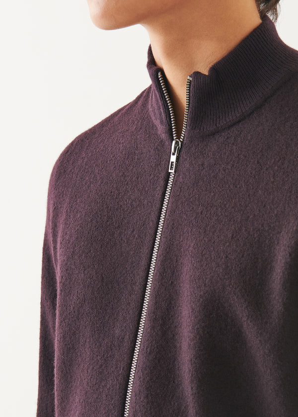 Boiled Merino Wool Full Zip Cardigan