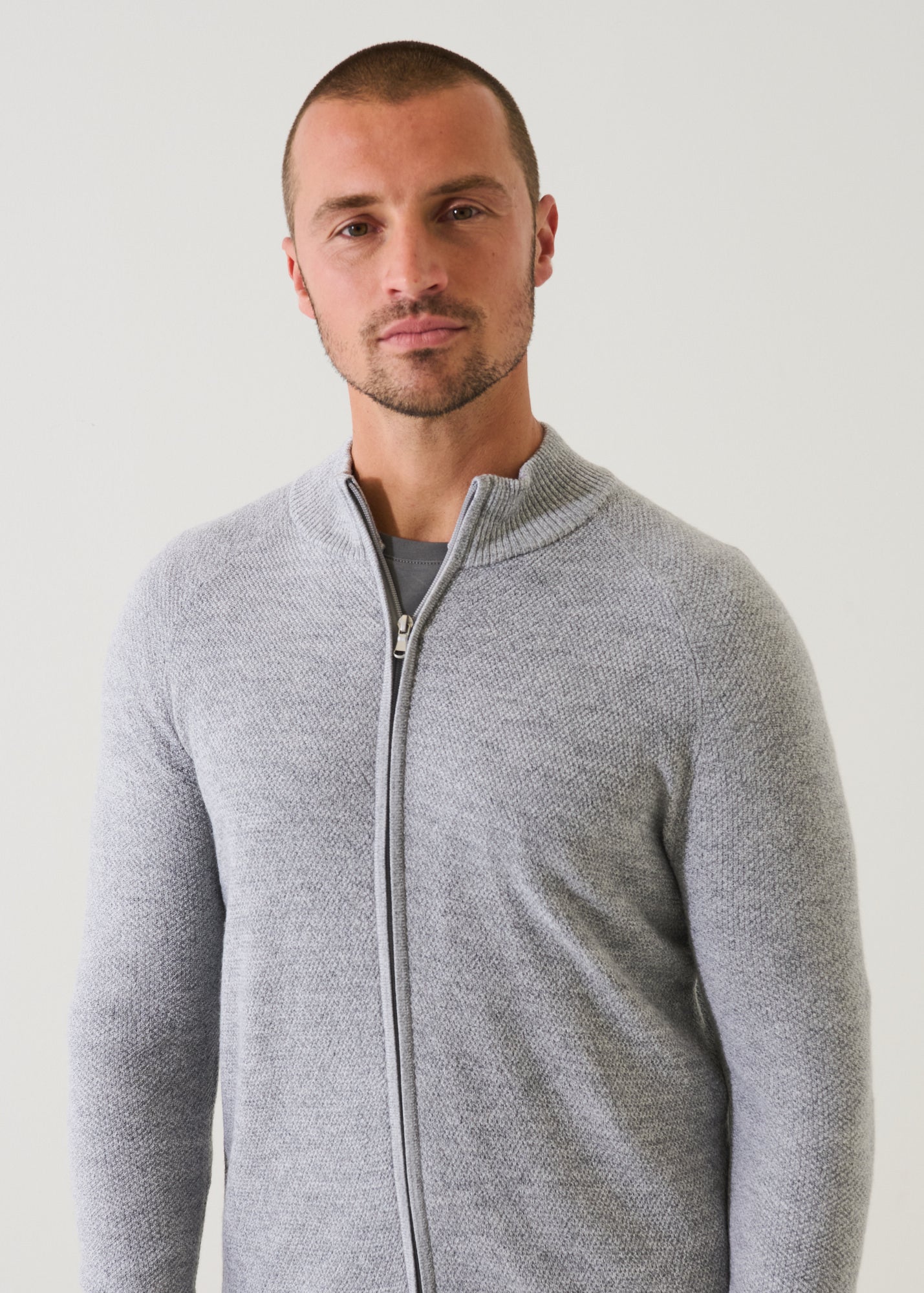 Merino Seed Stitch Full Zip Cardigan
