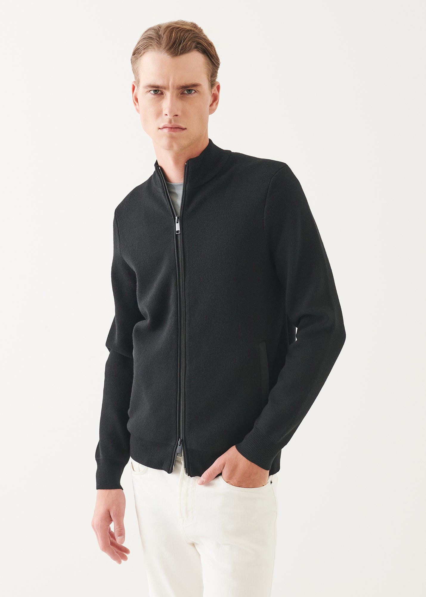 Merino Milano Stitch Full Zip Cardigan