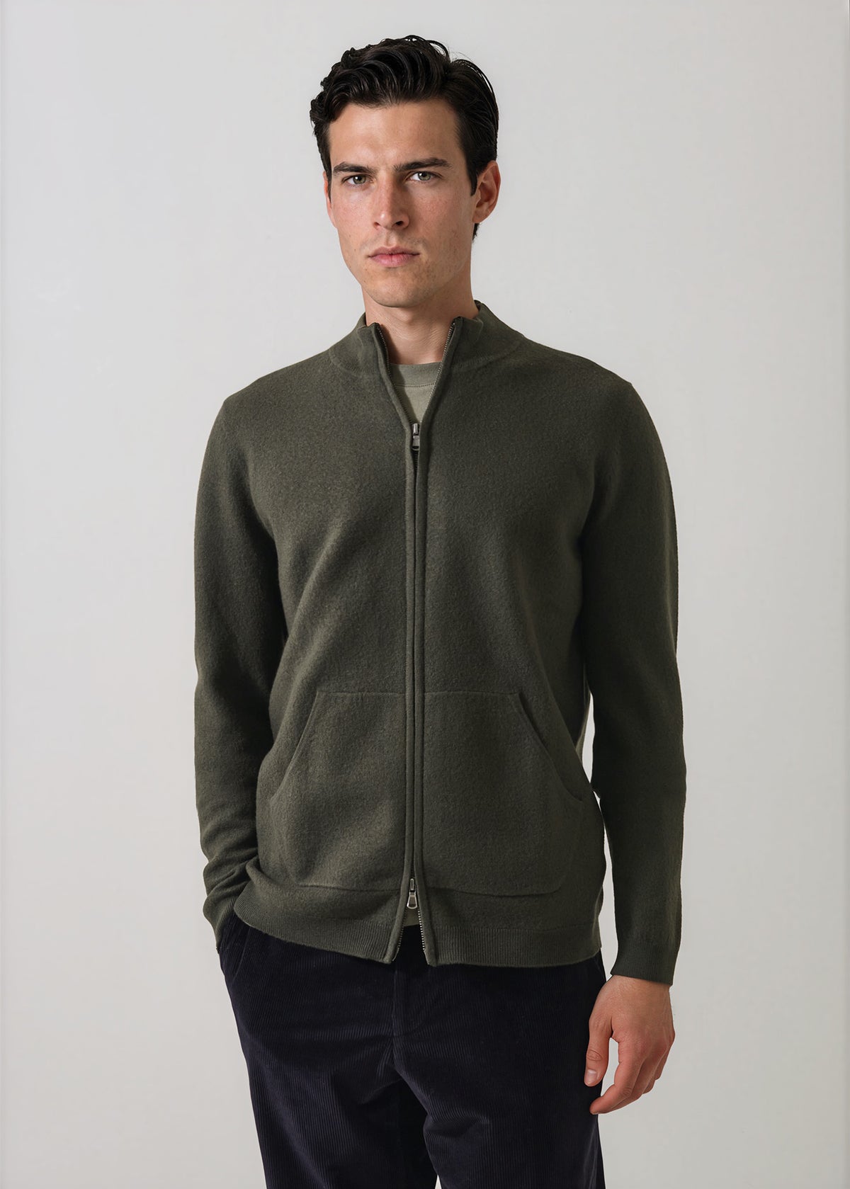 Boiled Merino Full Zip Cardigan - PATRICK ASSARAF