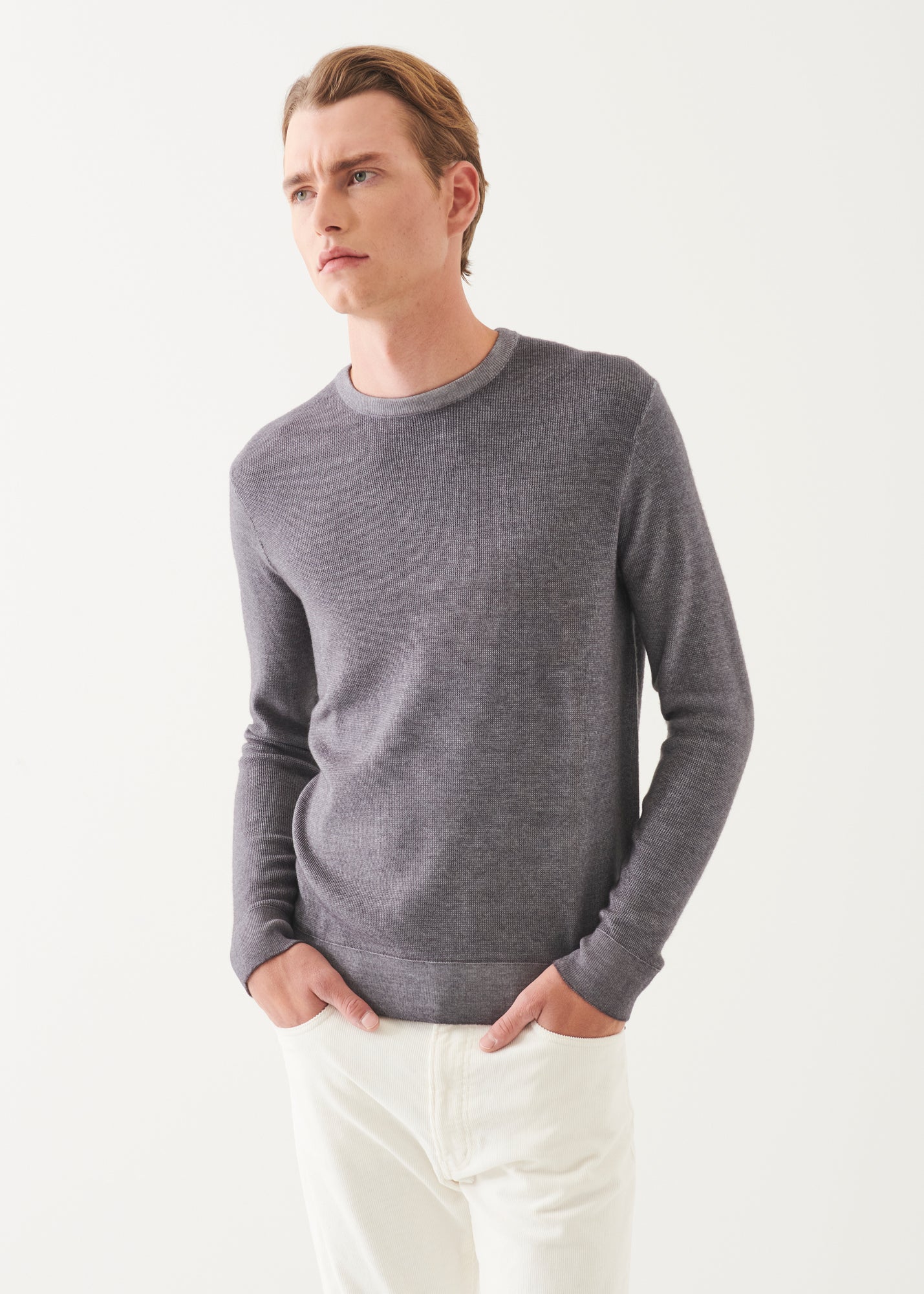 Extra-Fine Merino Seed Stitch Vintage Crewneck