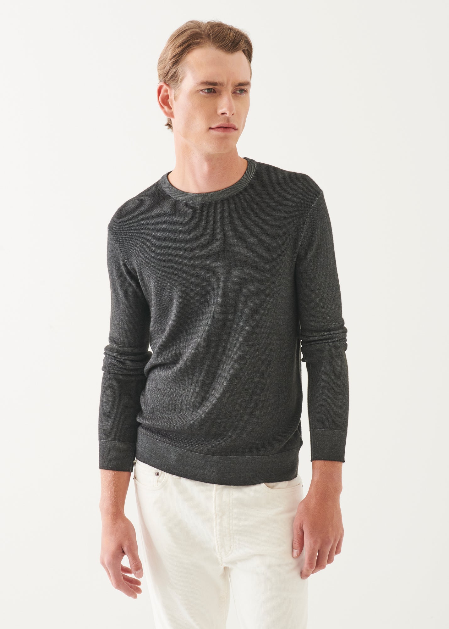Extra-Fine Merino Seed Stitch Vintage Crewneck