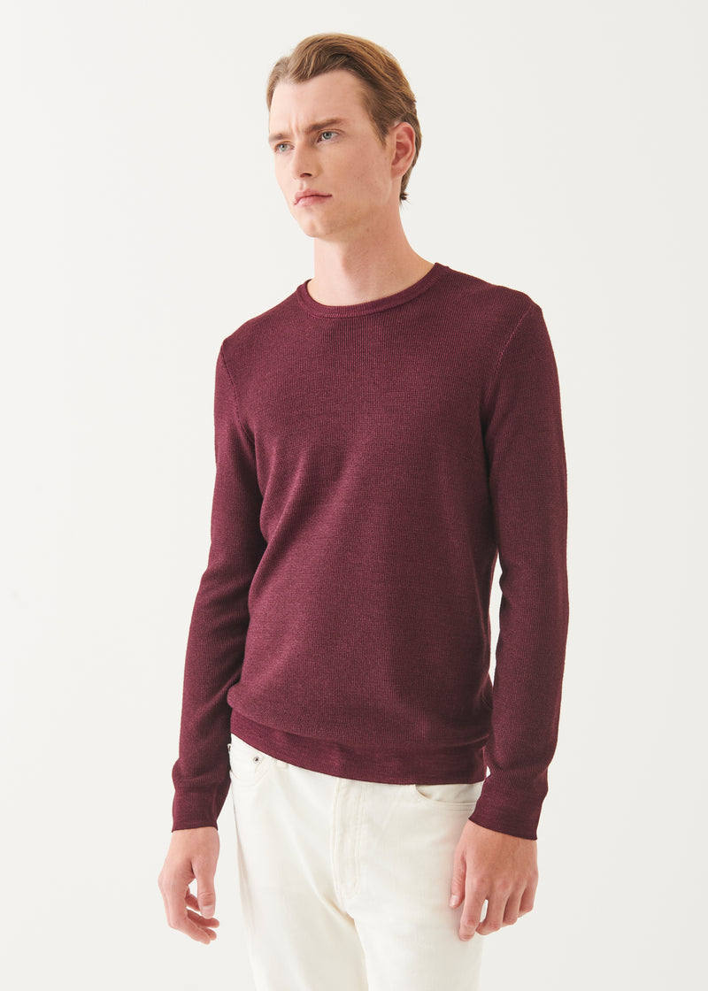 EXTRA-FINE MERINO SEED STITCH VINTAGE CREWNECK