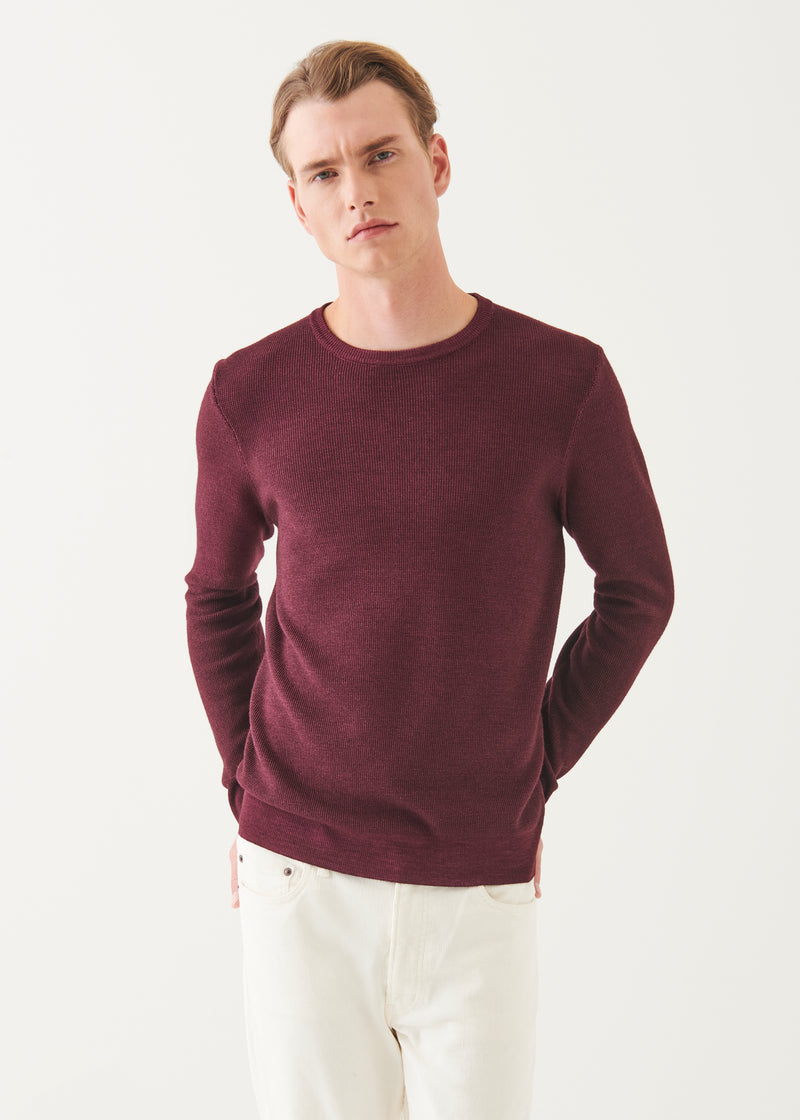 EXTRA-FINE MERINO SEED STITCH VINTAGE CREWNECK