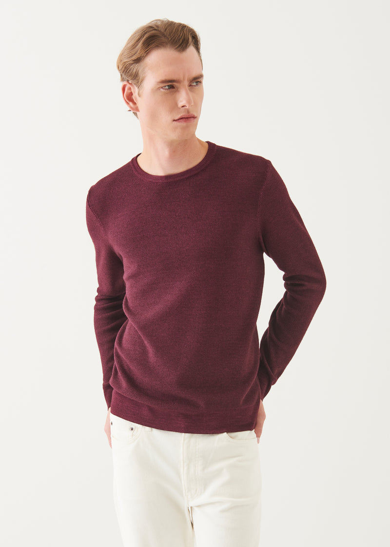 EXTRA-FINE MERINO SEED STITCH VINTAGE CREWNECK