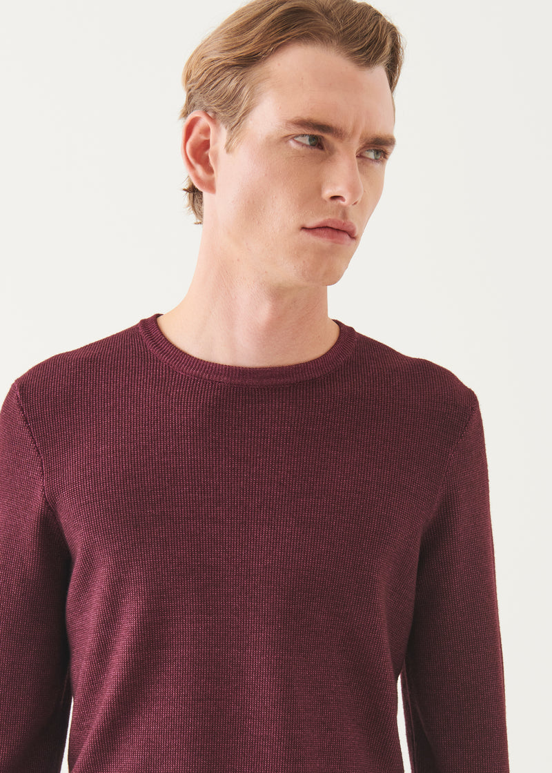 EXTRA-FINE MERINO SEED STITCH VINTAGE CREWNECK