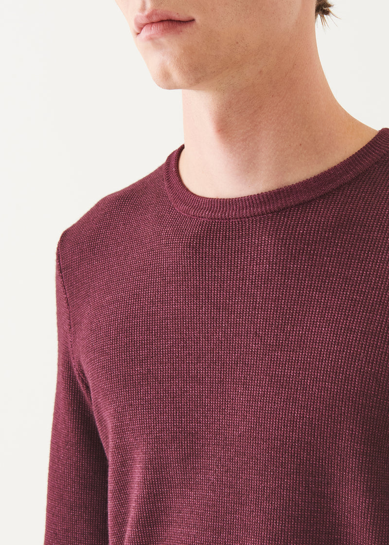 EXTRA-FINE MERINO SEED STITCH VINTAGE CREWNECK