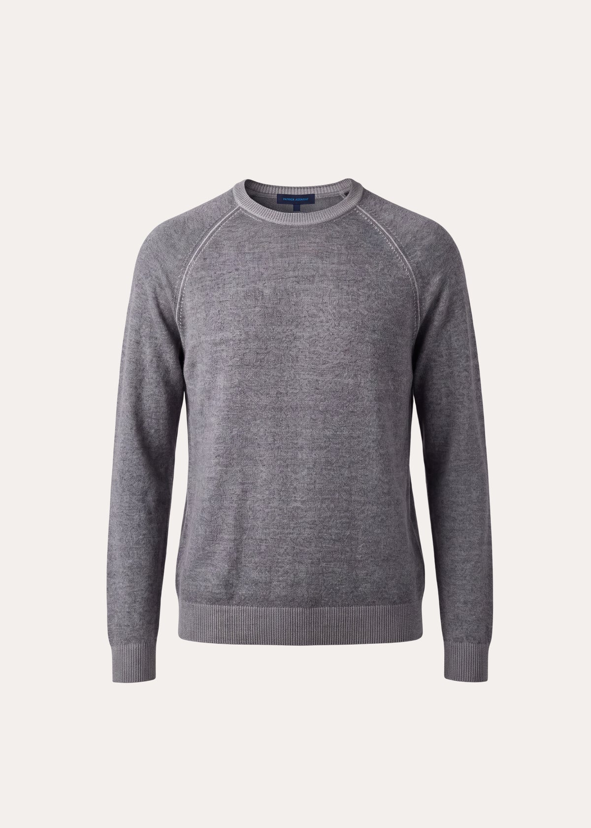 Merino Wool Vintage Wash Raglan Crew Neck - PATRICK ASSARAF
