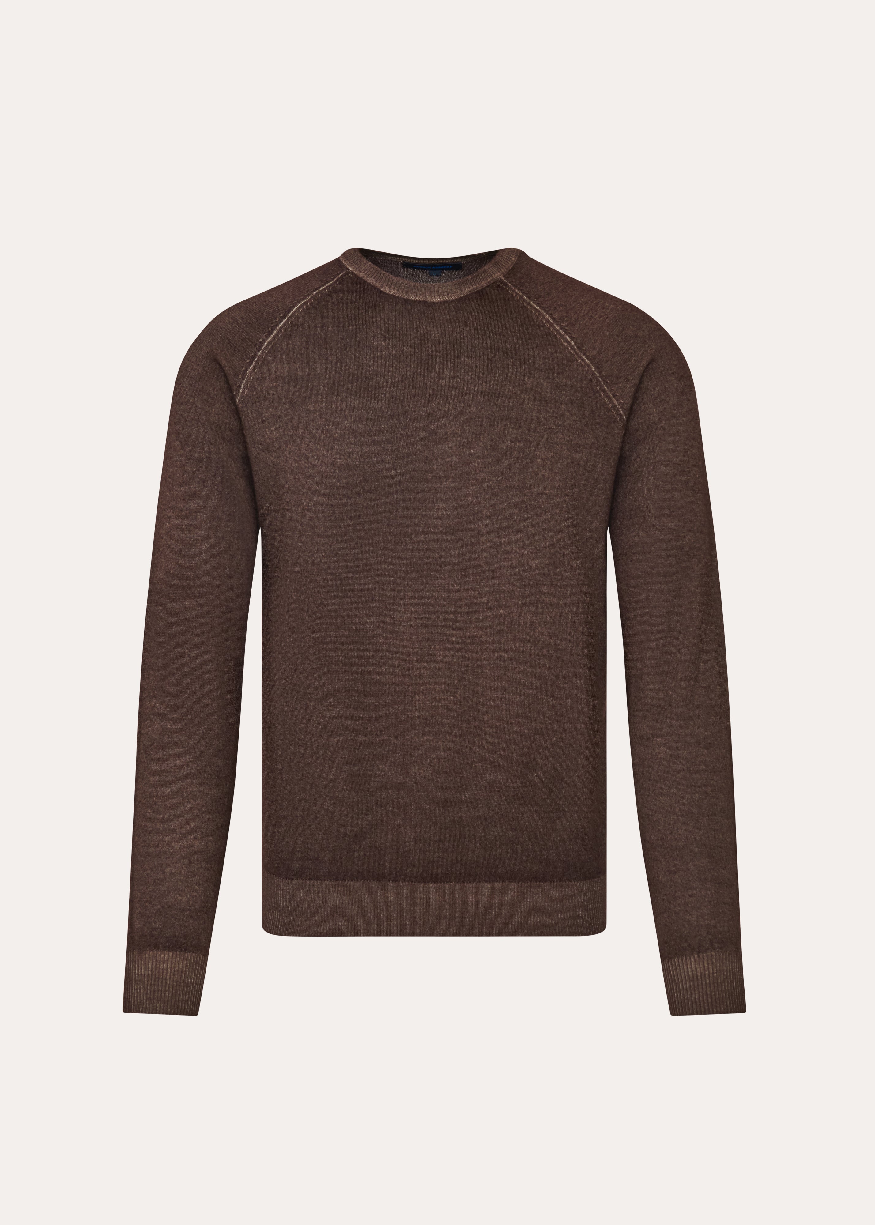 Merino Wool Vintage Wash Raglan Crew Neck - PATRICK ASSARAF