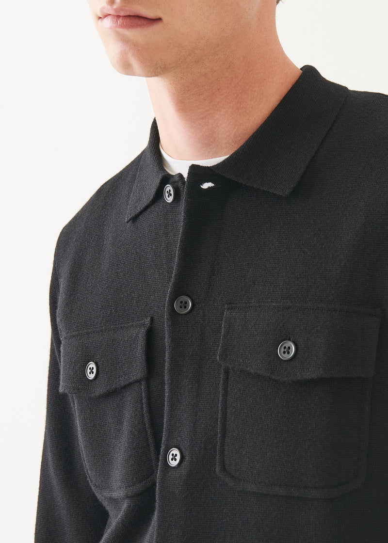 Extra-Fine Merino Half Milano Stitch Overshirt