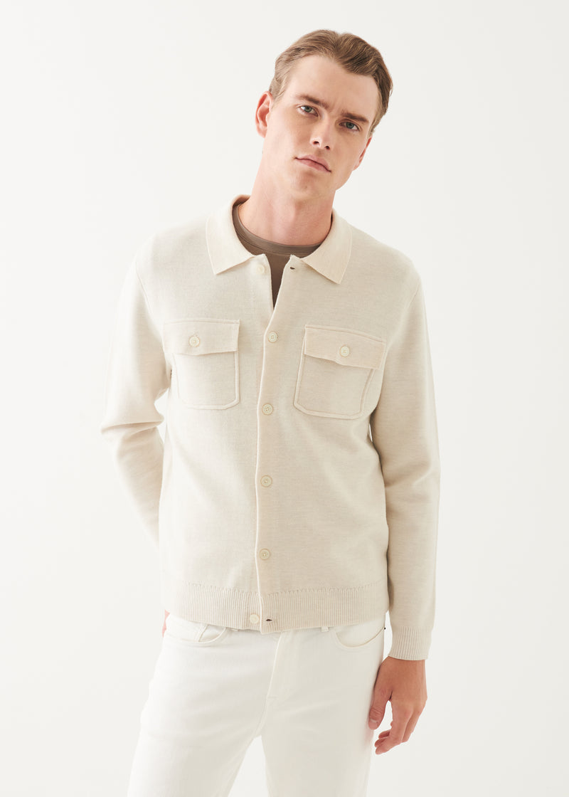 Extra-Fine Merino Half Milano Stitch Overshirt