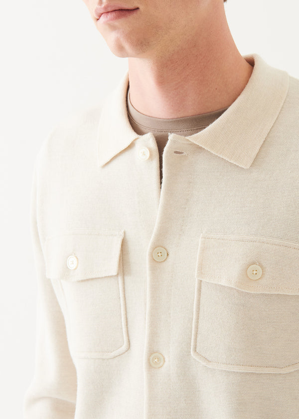 Extra-Fine Merino Half Milano Stitch Overshirt