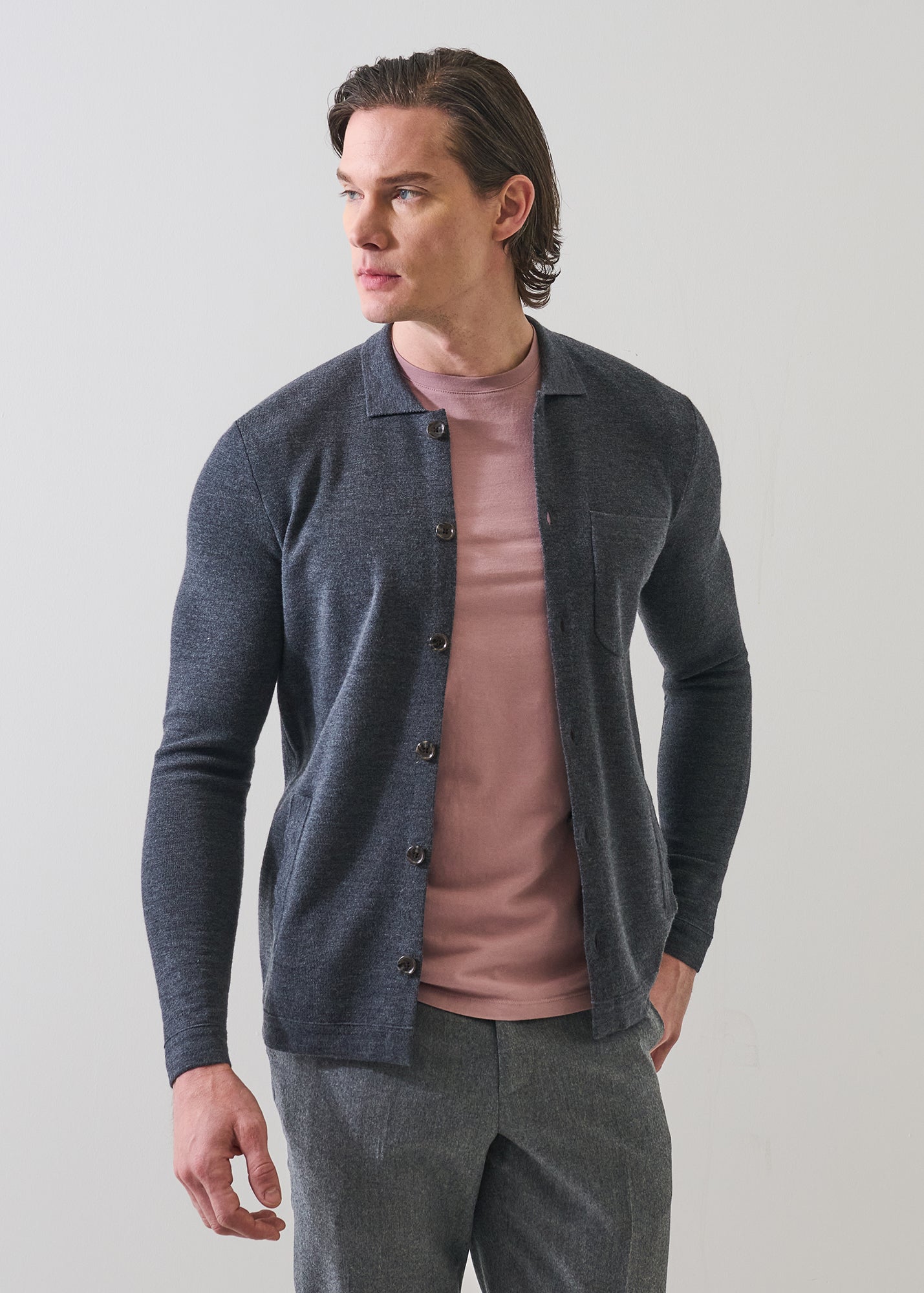 Extra-Fine Merino Wool Milano Stitch Shirt Jacket - PATRICK ASSARAF