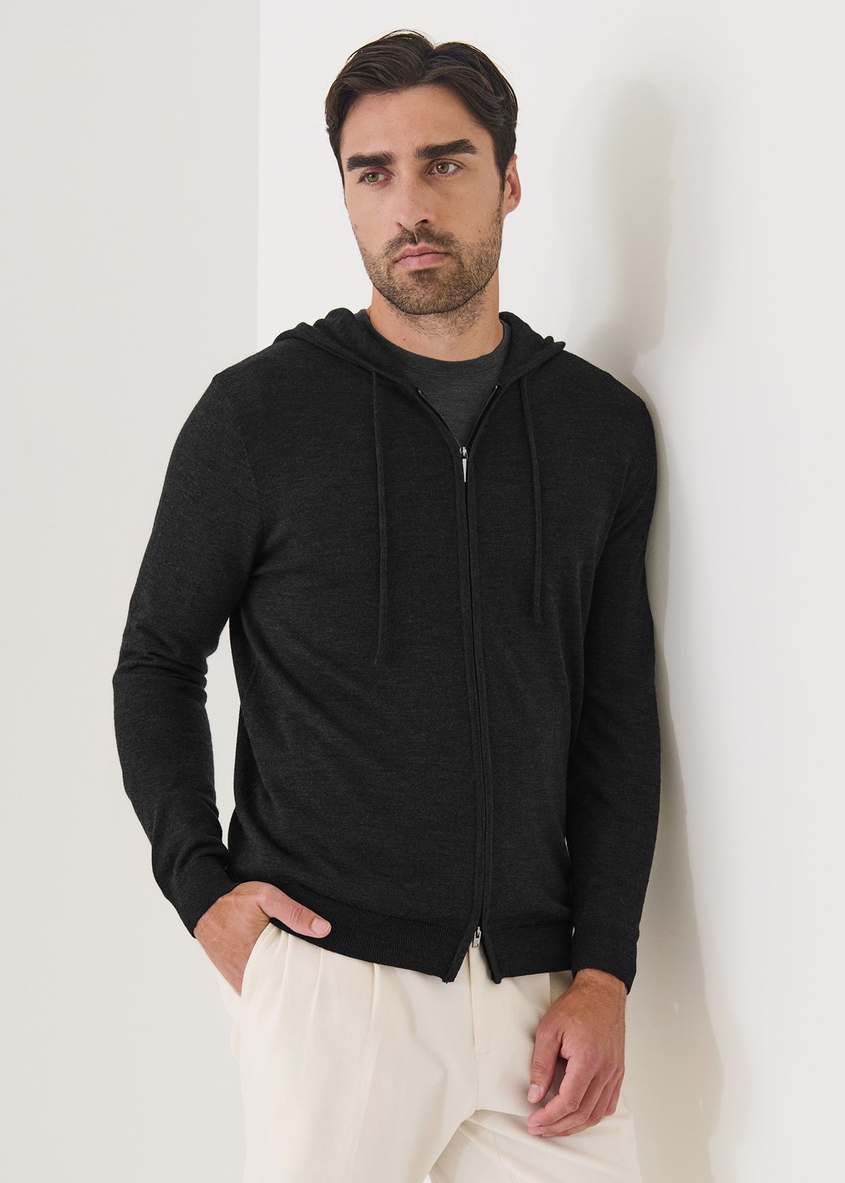 Extra-Fine Merino Full Zip Hoodie - PATRICK ASSARAF
