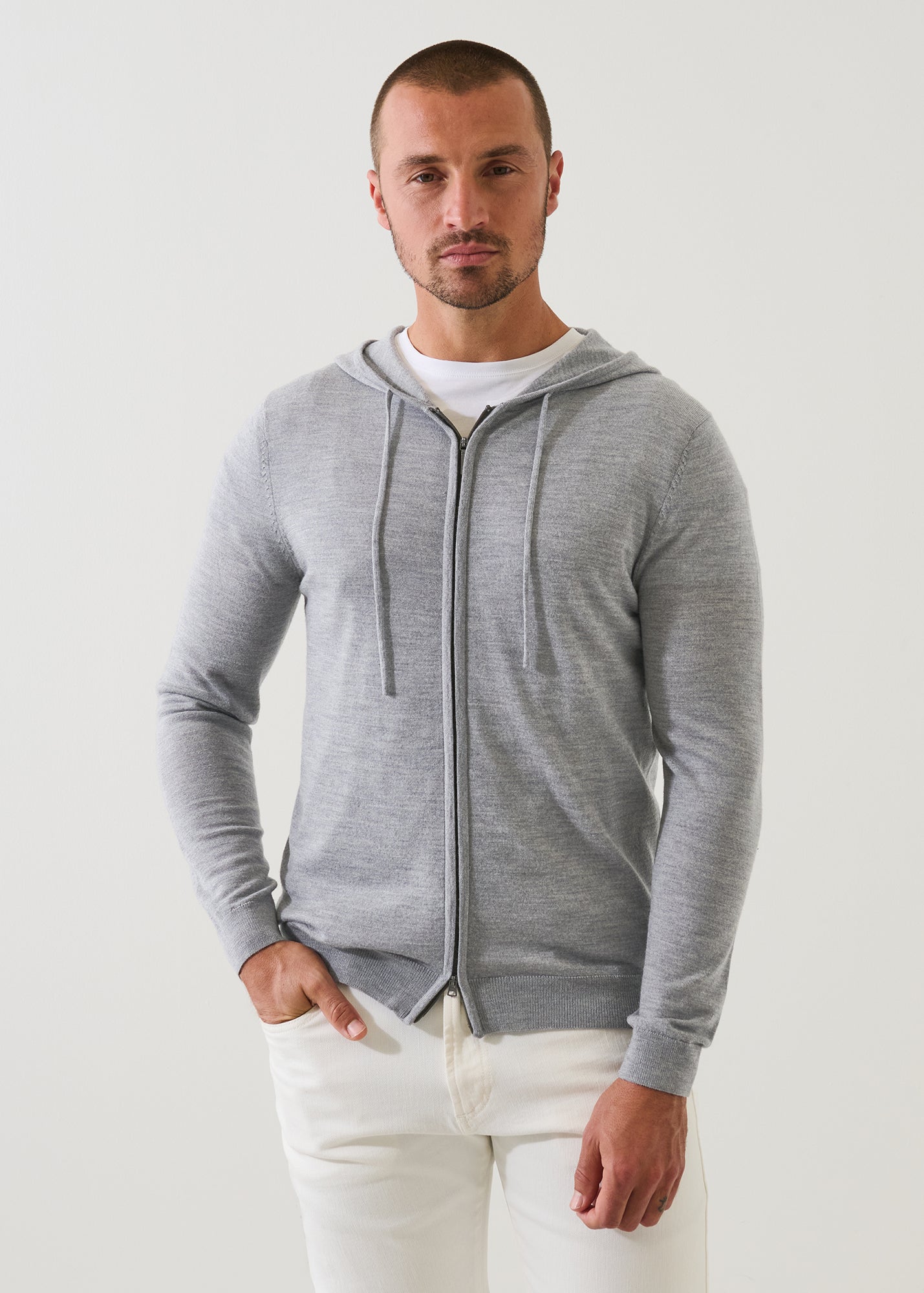 Extra-Fine Merino Full Zip Hoodie - PATRICK ASSARAF