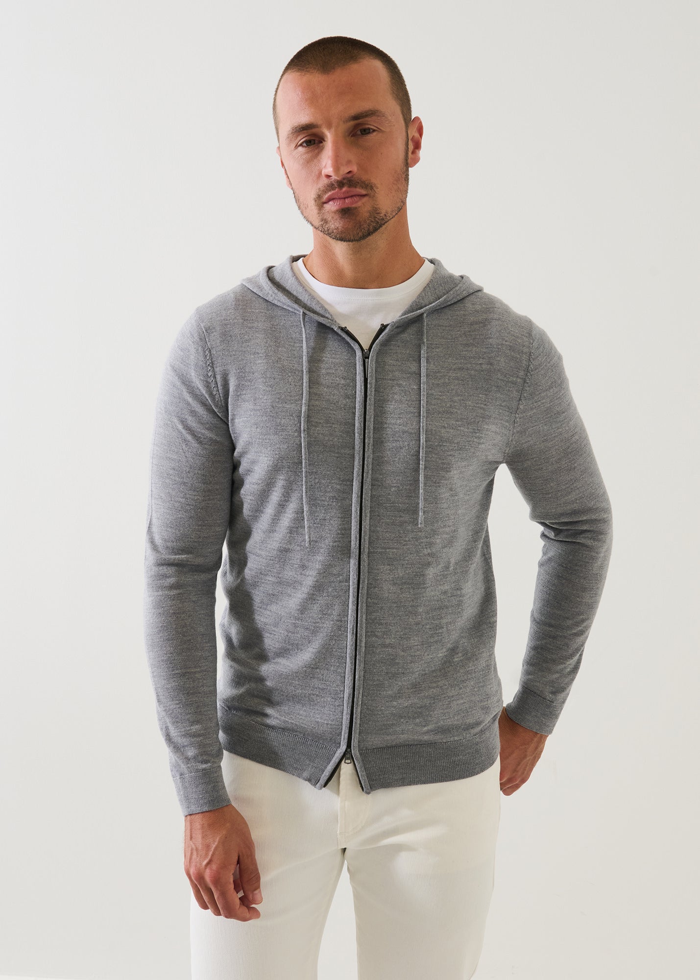 Extra-Fine Merino Full Zip Hoodie - PATRICK ASSARAF