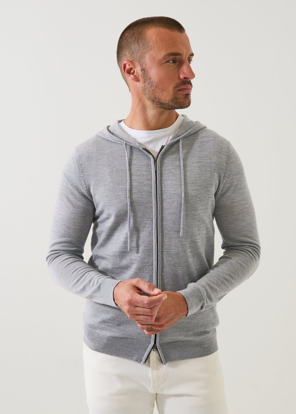 Extra-Fine Merino Full Zip Hoodie - PATRICK ASSARAF