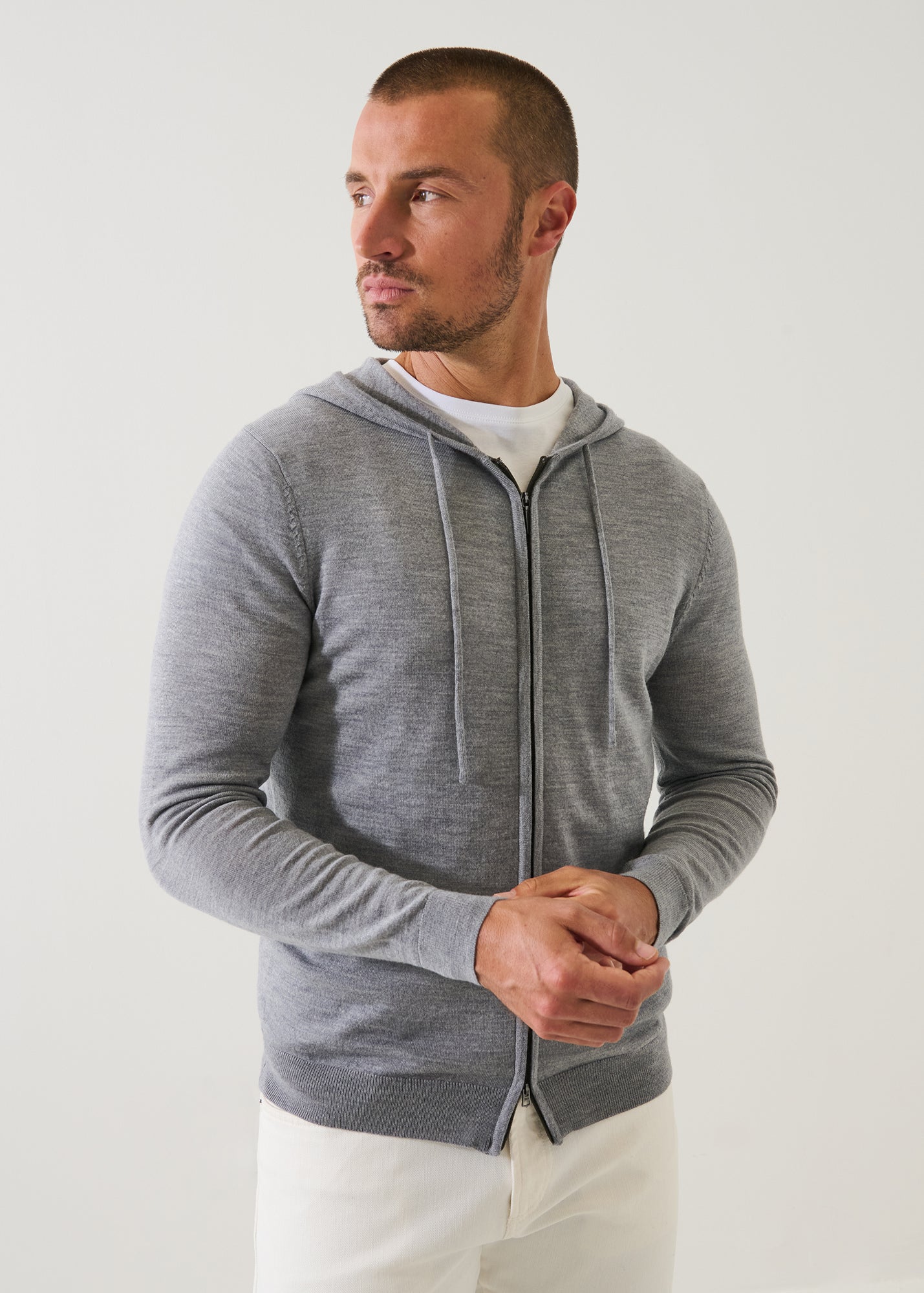 Extra-Fine Merino Full Zip Hoodie - PATRICK ASSARAF