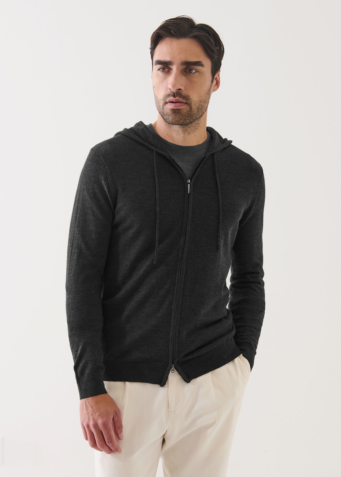 Extra-Fine Merino Full Zip Hoodie - PATRICK ASSARAF