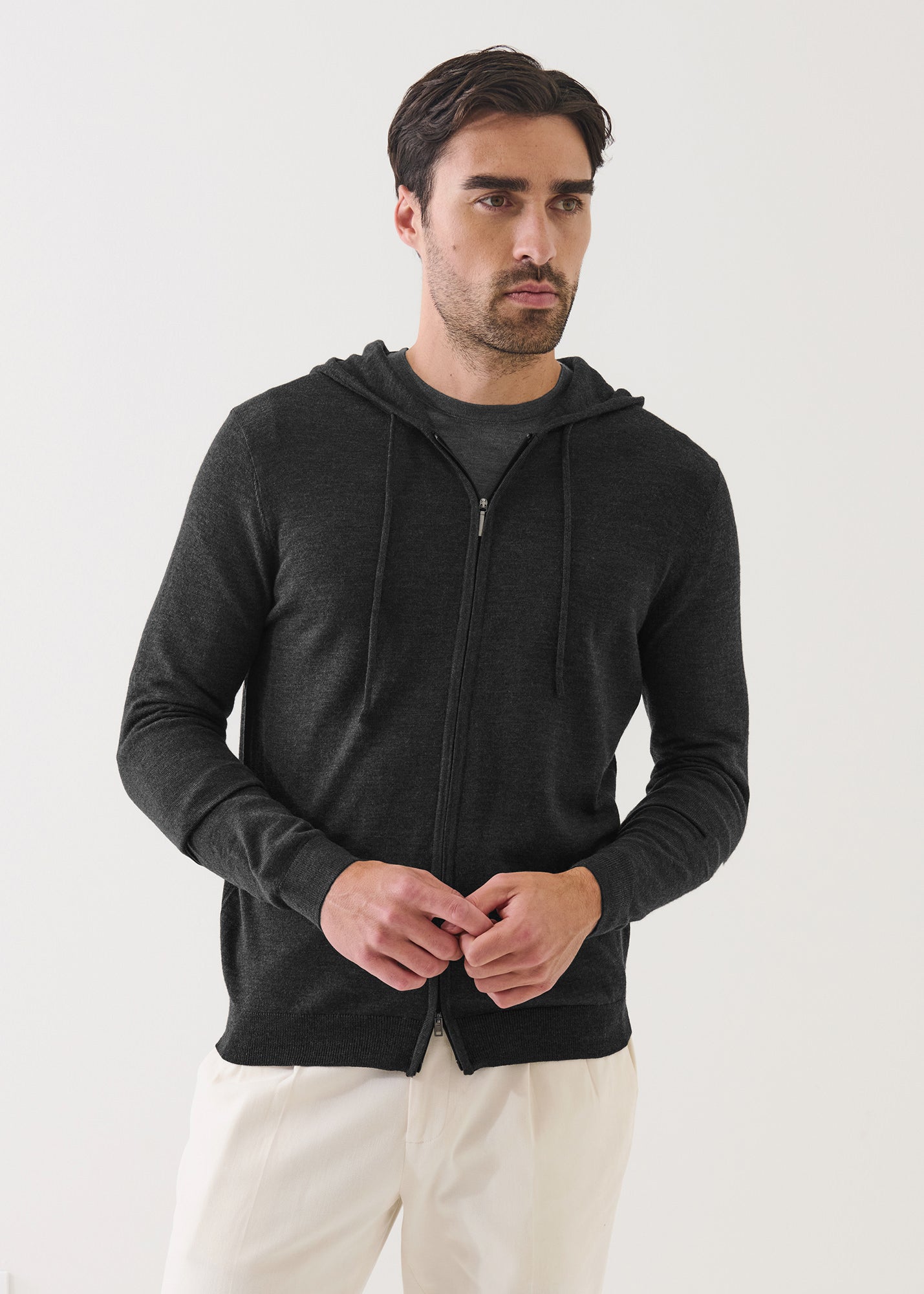Extra-Fine Merino Full Zip Hoodie - PATRICK ASSARAF