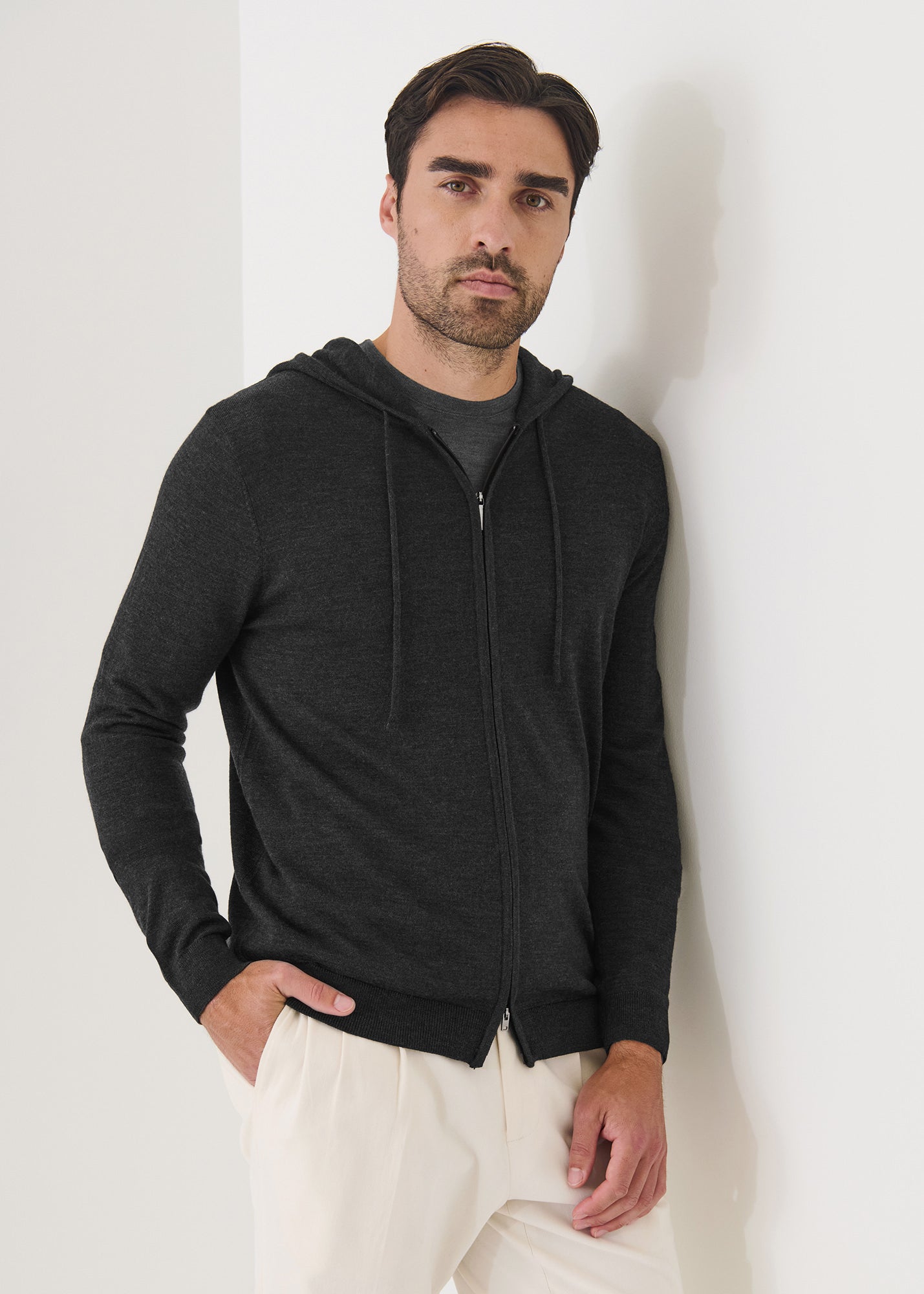 Extra-Fine Merino Full Zip Hoodie - PATRICK ASSARAF
