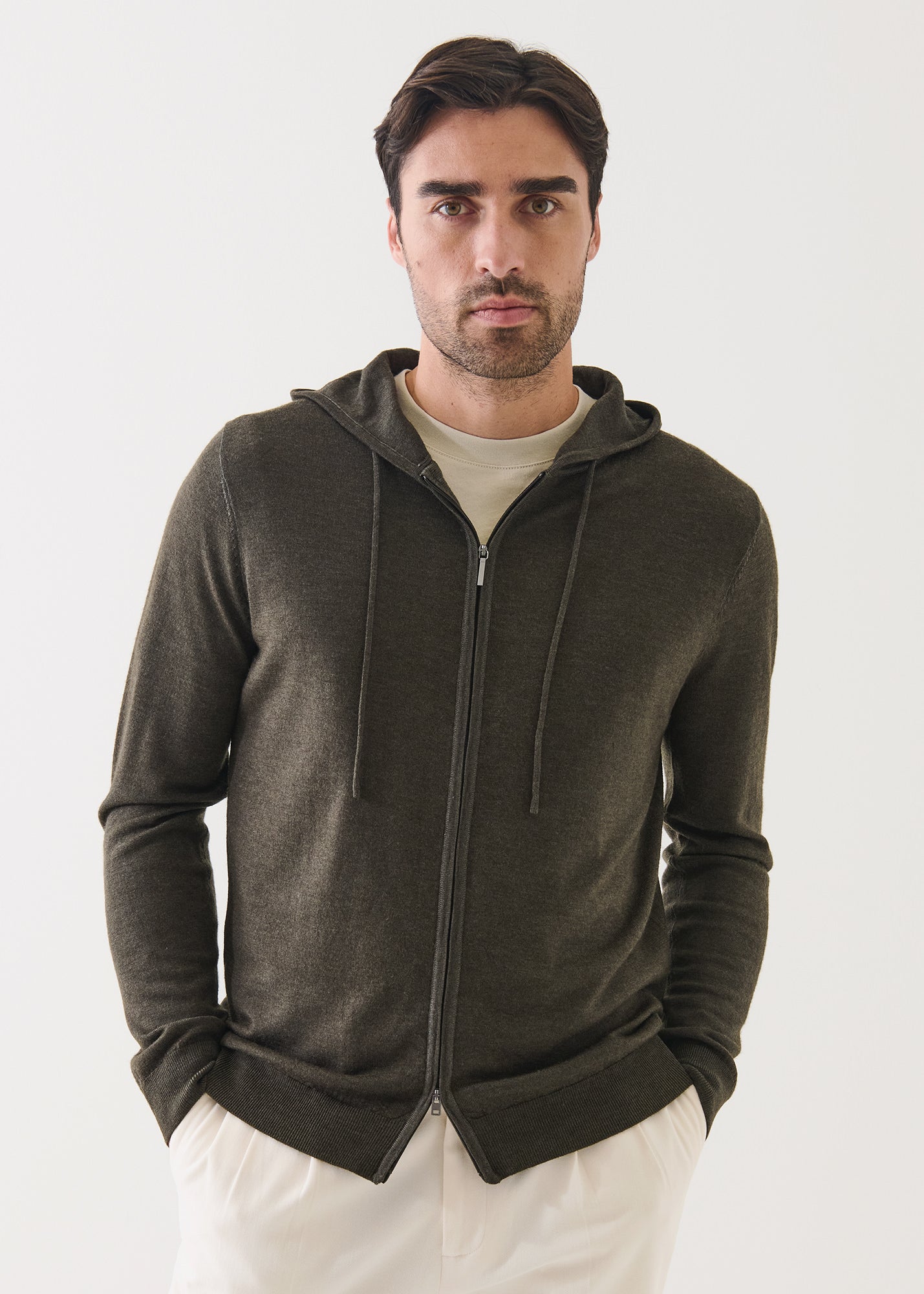 Extra-Fine Merino Vintage Wash Full Zip Hoodie