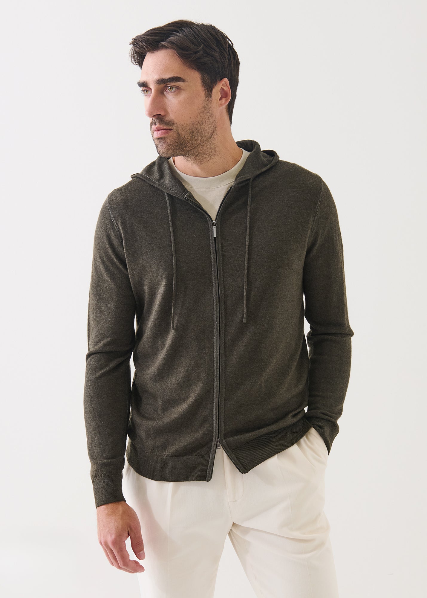 Extra-Fine Merino Vintage Wash Full Zip Hoodie