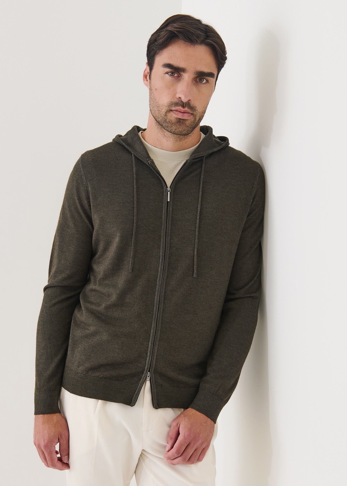 Extra-Fine Merino Vintage Wash Full Zip Hoodie