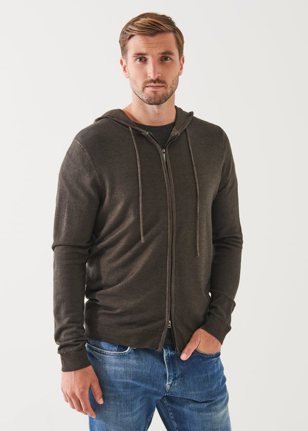 Extra-Fine Merino Vintage Wash Full Zip Hoodie